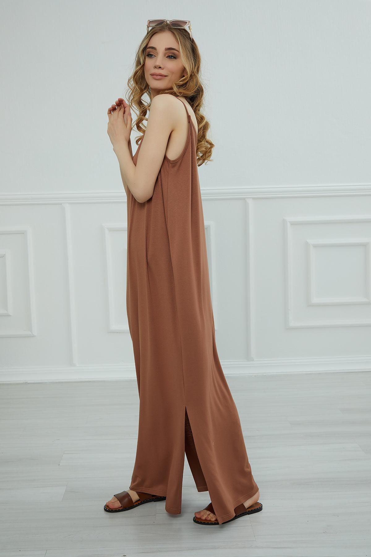 Aisha's Design-Straps Combed Cotton Long Dress,Elb-6 5