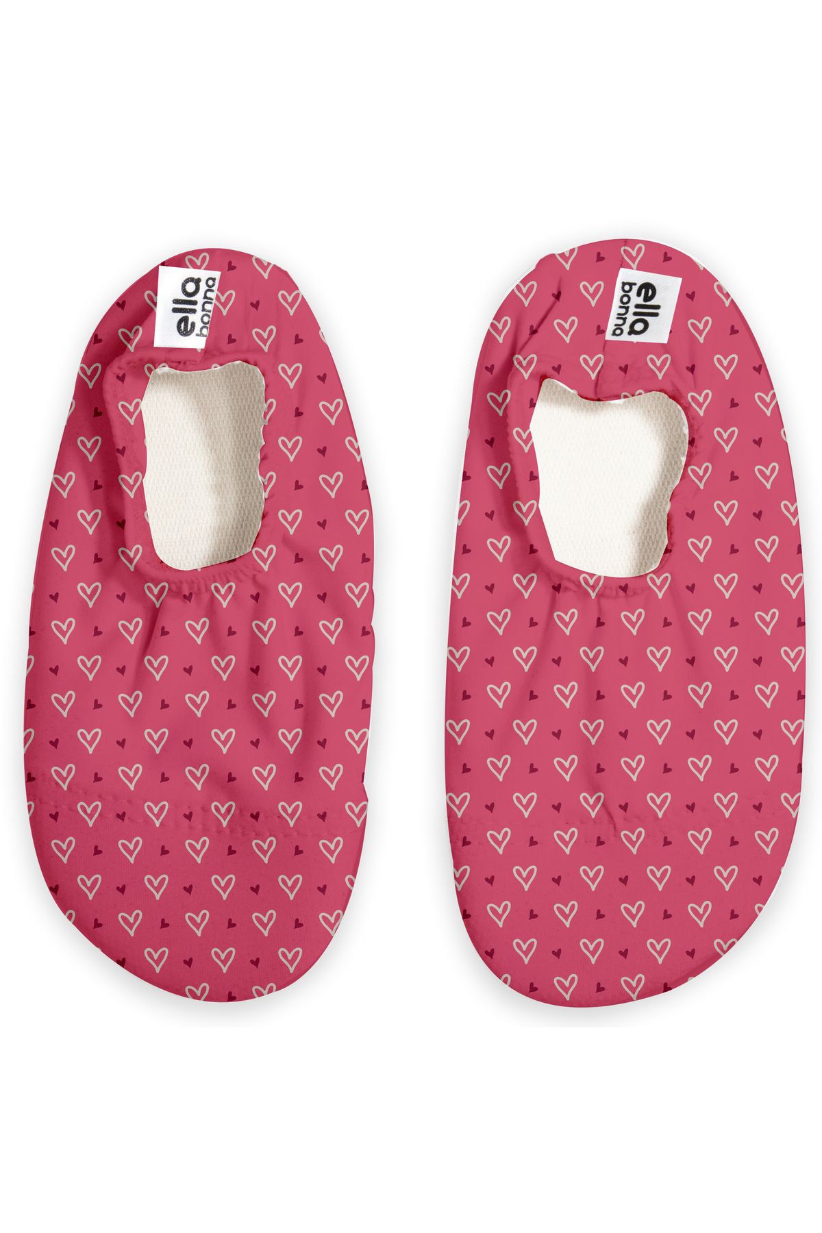 Ella Bonna-Non-Slip Sole, Unisex Baby, Children's Sea Shoes, Pool Booties, Red Hearts 1