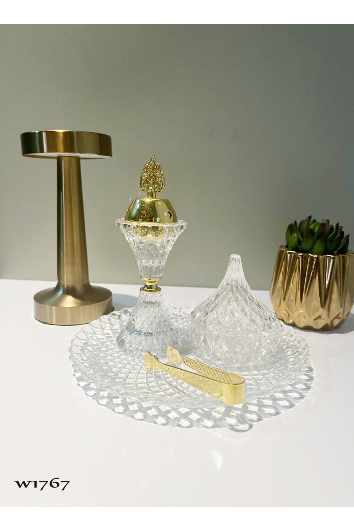 طقم مبخرة ملكية من الكريستال 4 في 1