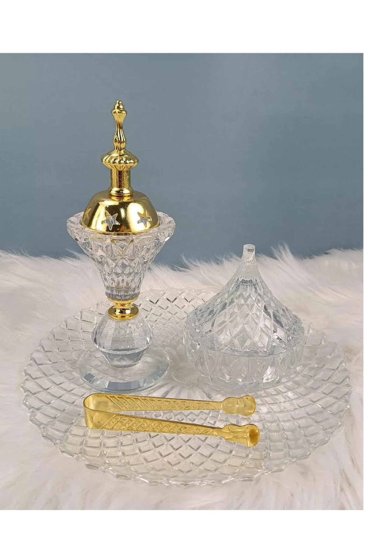 طقم مبخرة ملكية من الكريستال 4 في 1