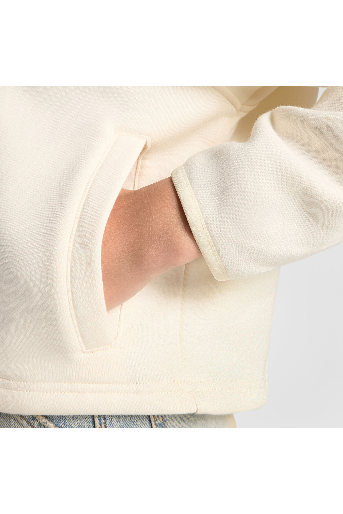 Converse Classic Kadın Yarım Fermuarlı Krem Sweatshirt görsel 4