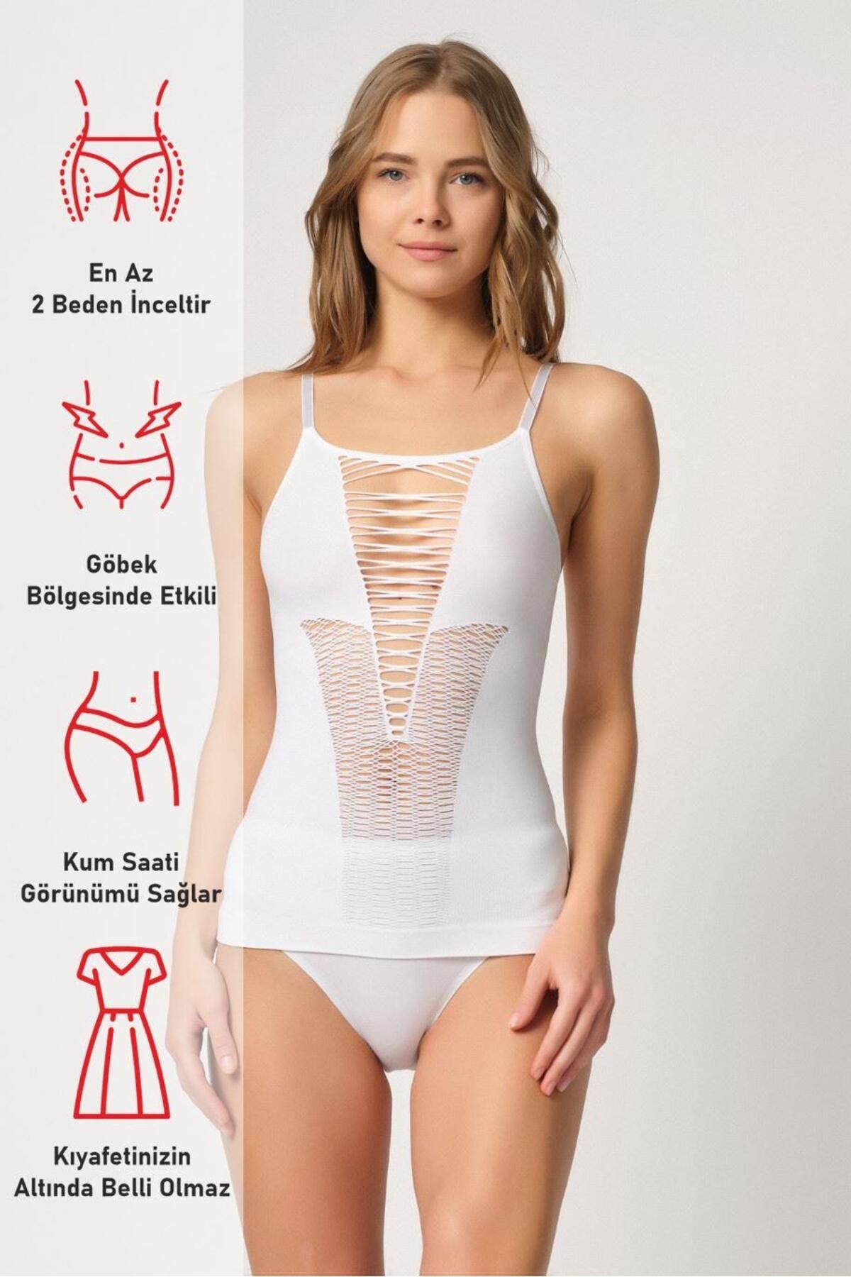 Emay-White Mi 5038 Rope Strap Fancy Athlete Corset 3