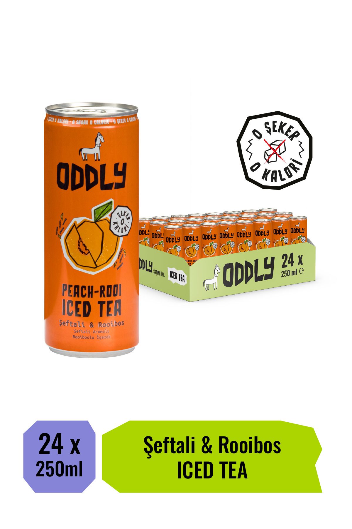 ODDLY PEACHROOI SOĞUK ÇAY KUTU ŞEFTALİ ROOIBOS - 0 ŞEKER & 0 KALORİ 250 ML X 24 ADET