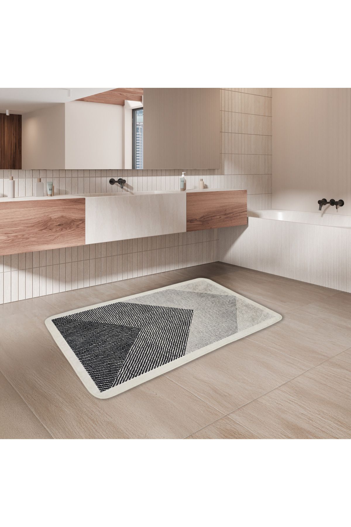miqna-2-tlg. Rutschfeste Badteppich Set, Waschbar (60X100 & 50X60 CM) 4
