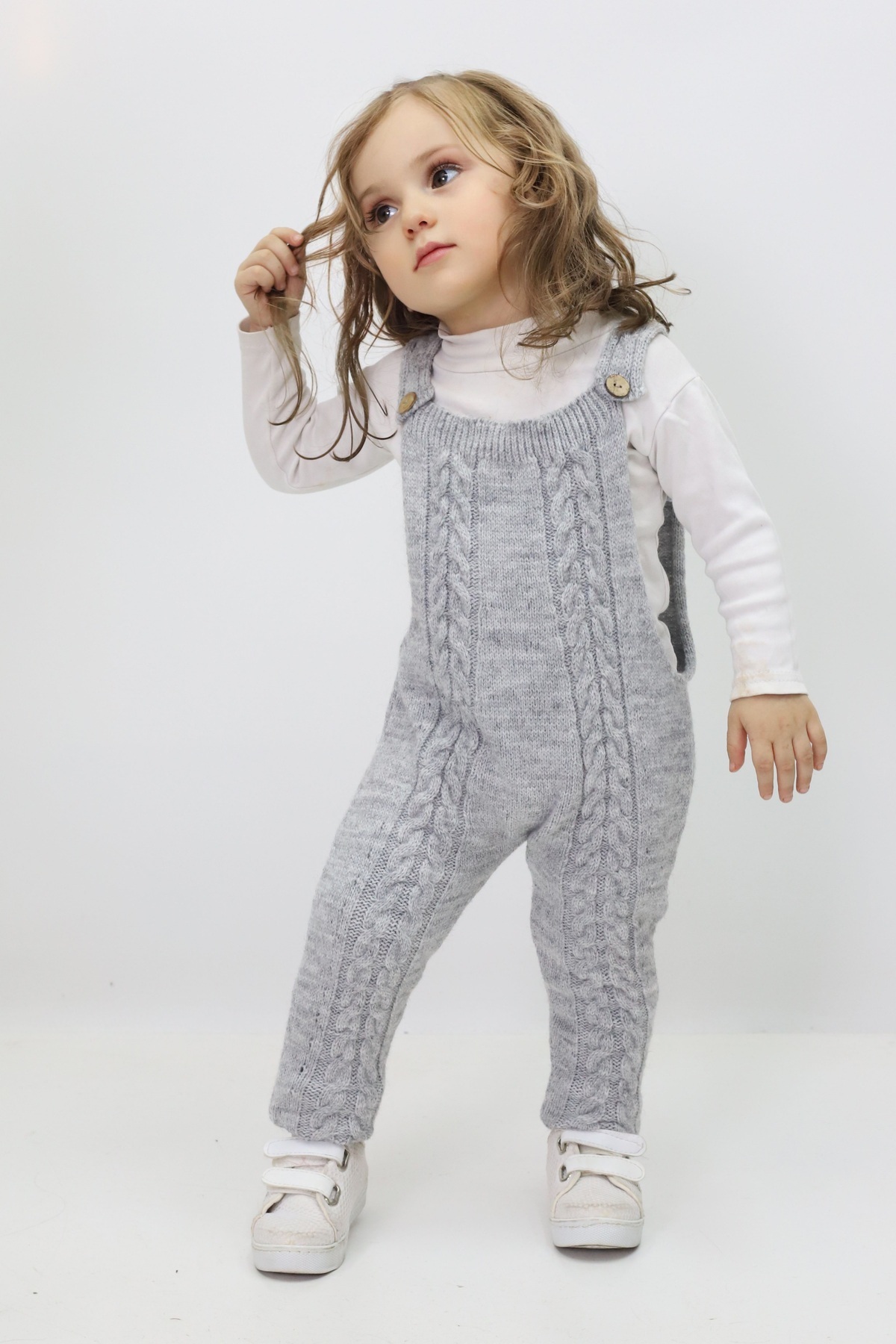 Cloudy Kids Kız Bebek Triko Salopet fotoğrafı 6 (önizleme)