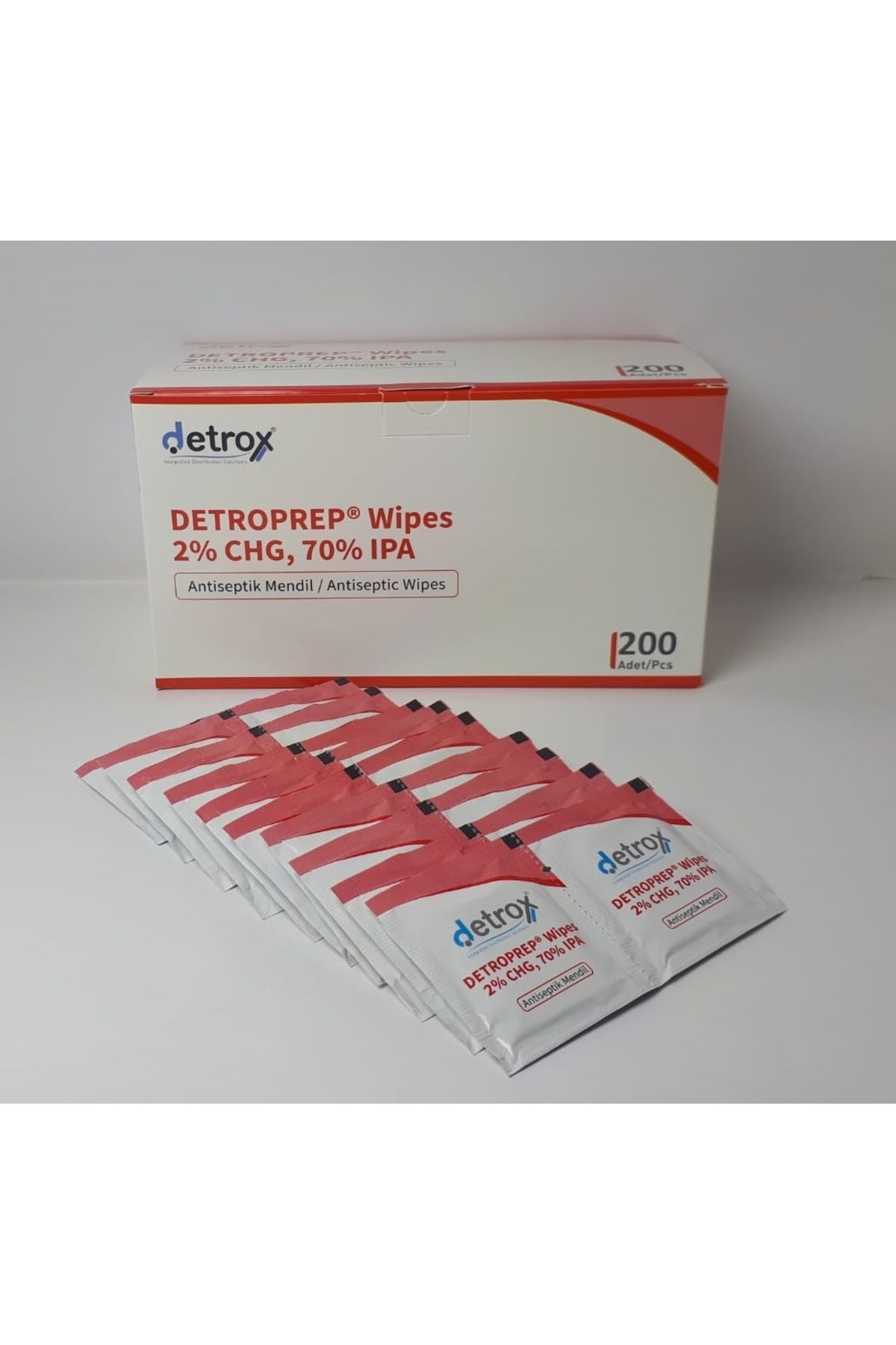 Detrox DETROPREP WİPES 2%CHG, 70% IPA ANTİSEPTİK MENDİL 200 ADET