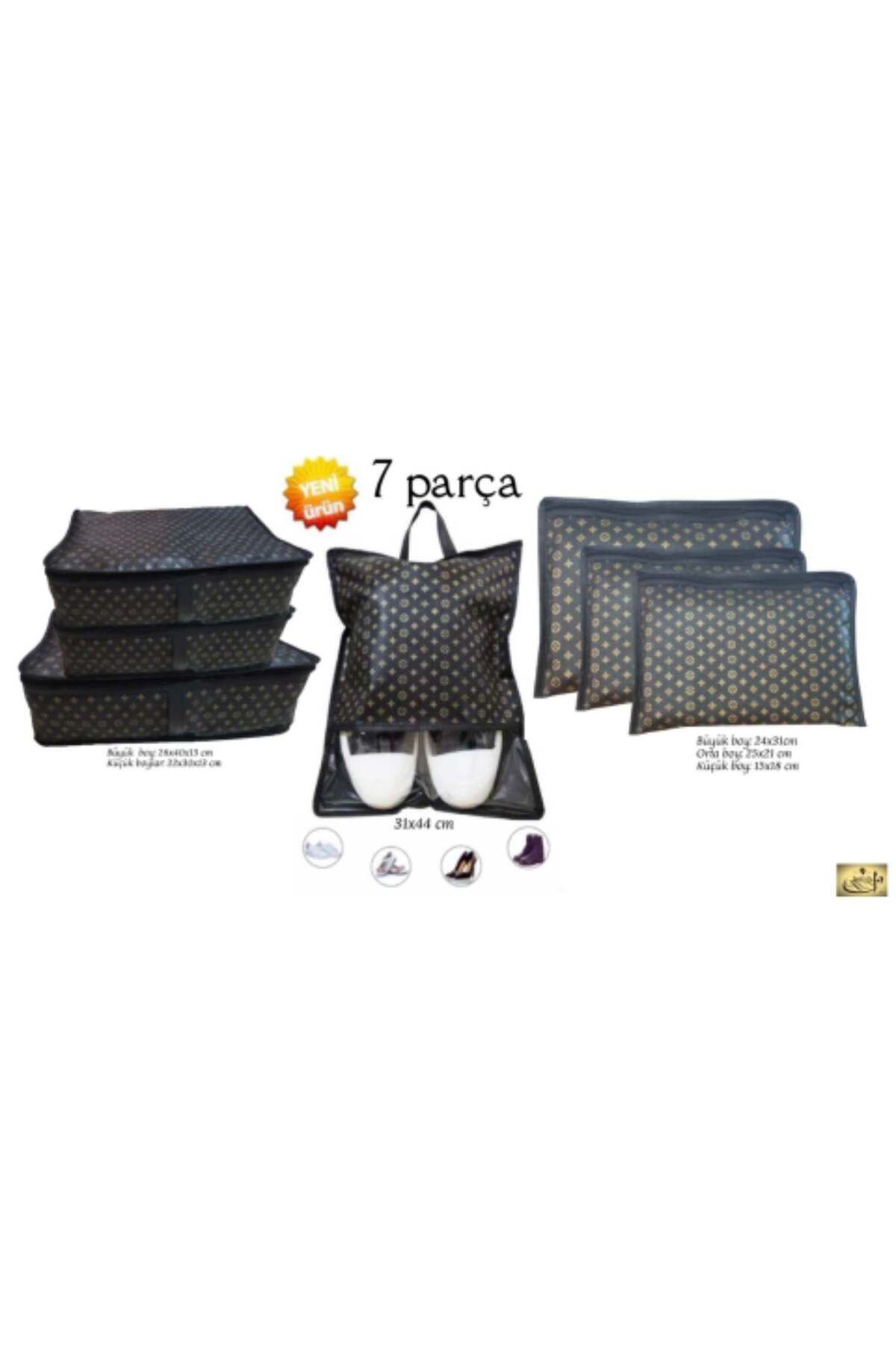 DEMİROĞLU EV TEKSTİL 7 parça bavul düzenleyici çok amaçlı organizer set.