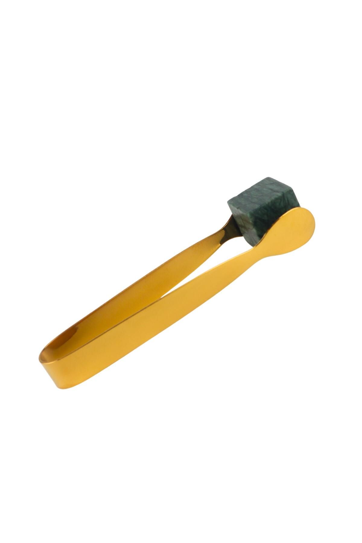 PERLOTUS-304 Steel Mini Gold 11 cm Ice and Candy Tongs 6