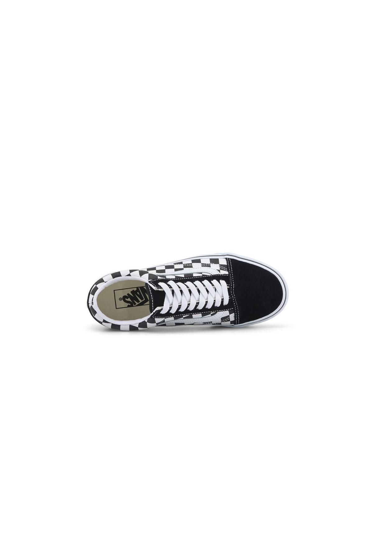 Old Skool Platform Checkerboard Kadın Platform Siyah Sneaker - 2