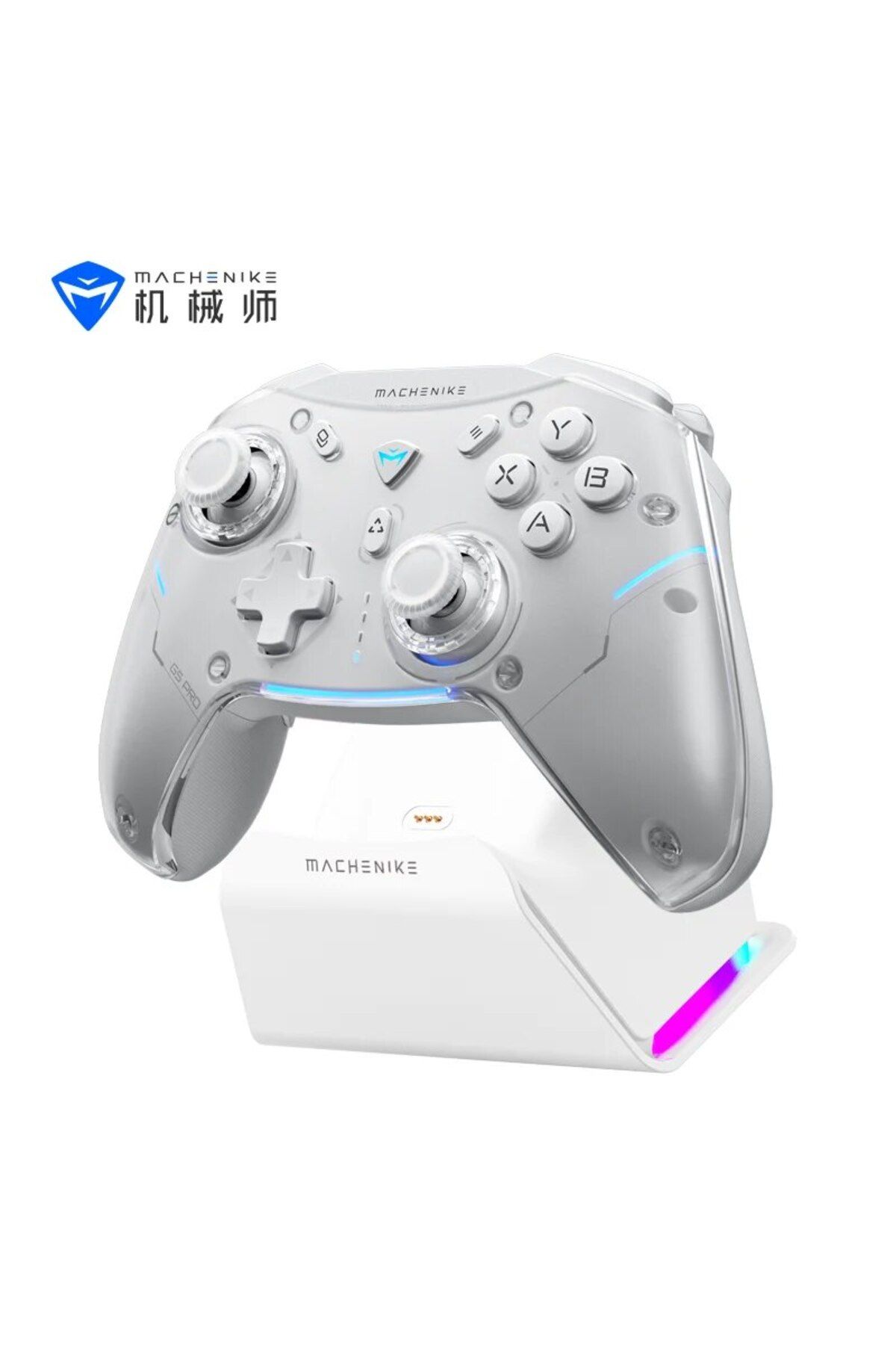 Choice-WHITE MACHENIKE G5Pro Max Gaming Controller With Charging Dock RGB Wireless Gamepad Hall Effect Joys 1