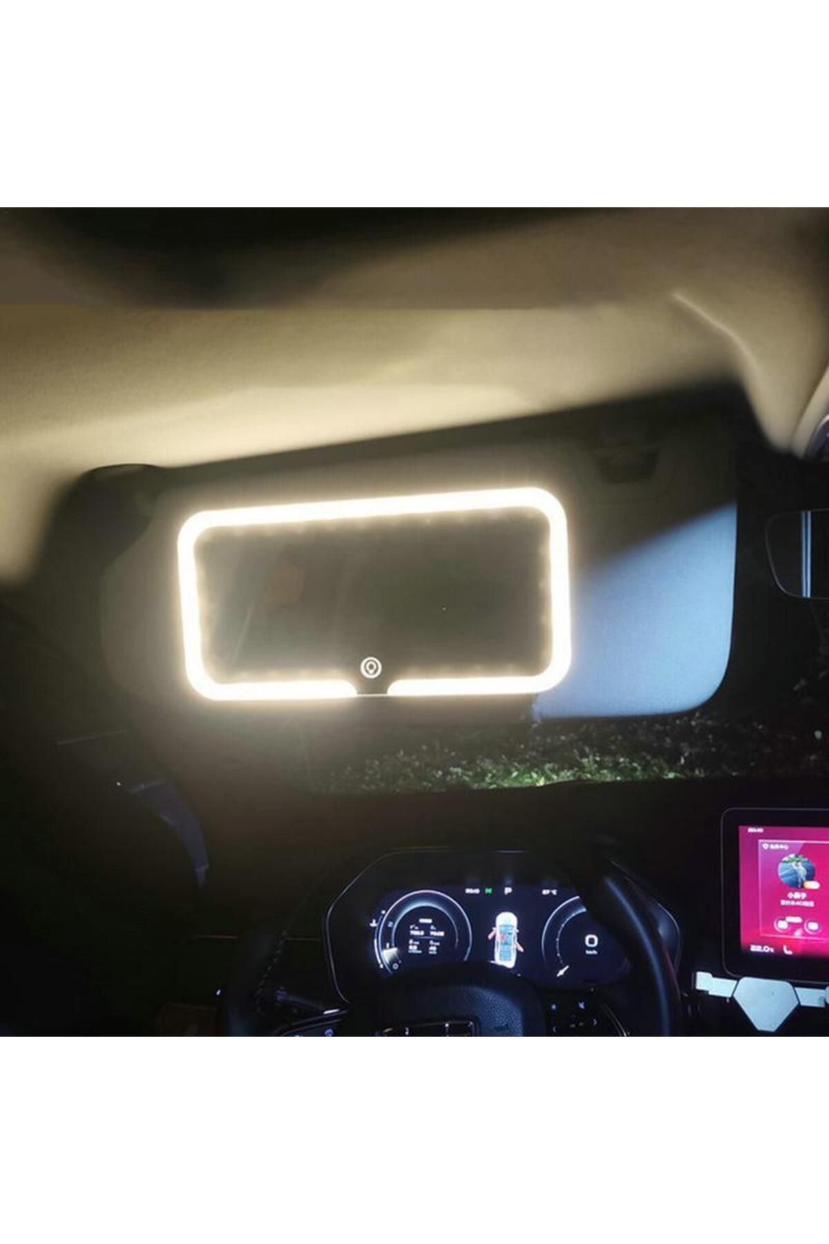 Choice-WHITE LED Car Sun Visor Vanity Mirror Car Vanity Mirror with 3 Light Modes and 60 LEDs Rechargeable 4