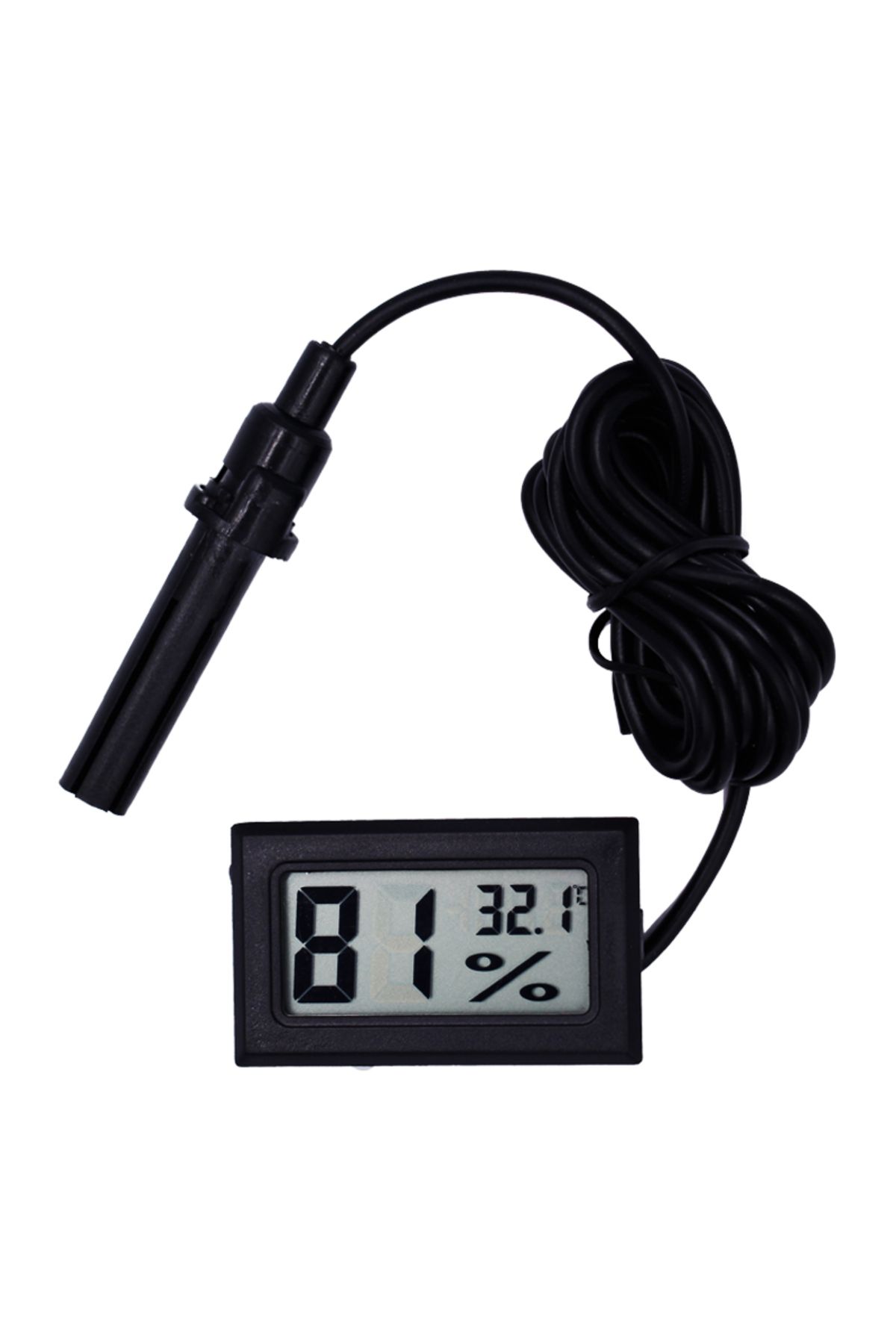 JUANJUAN-Black Mini Temperature Humidity Meter Digital LCD Indoor Convenient  Thermometer Hygrometer Gauge In 1