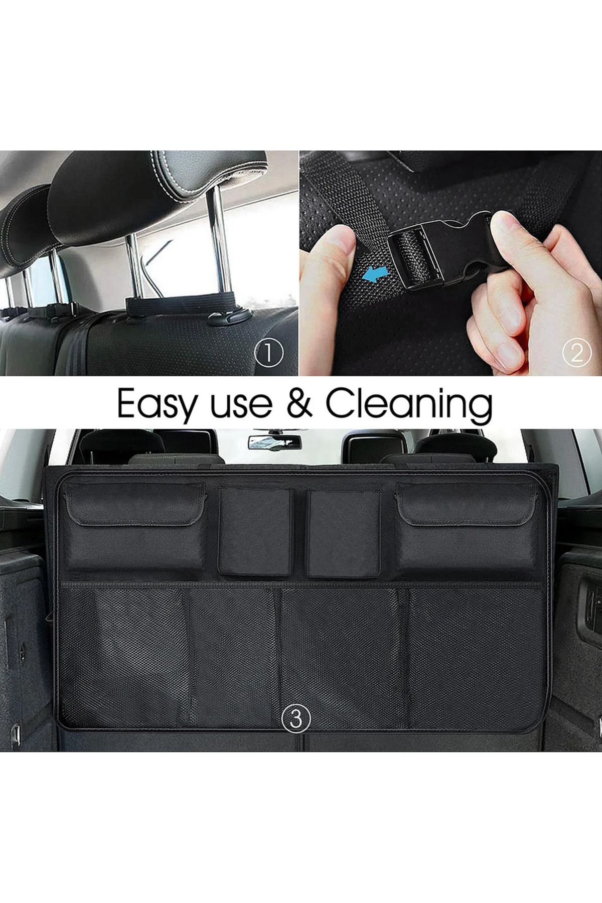 Choice-Universal Car Trunk Organizer Adjustable Backseat Storage Bag Net High Capacity Multi-use Oxford ... 3