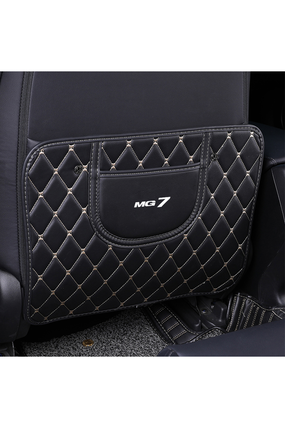 Choice-For MG 7 1pcs Car Anti Kick Mat PU Leather Seat Back Protector Cover Auto Interior Accessories For M 1