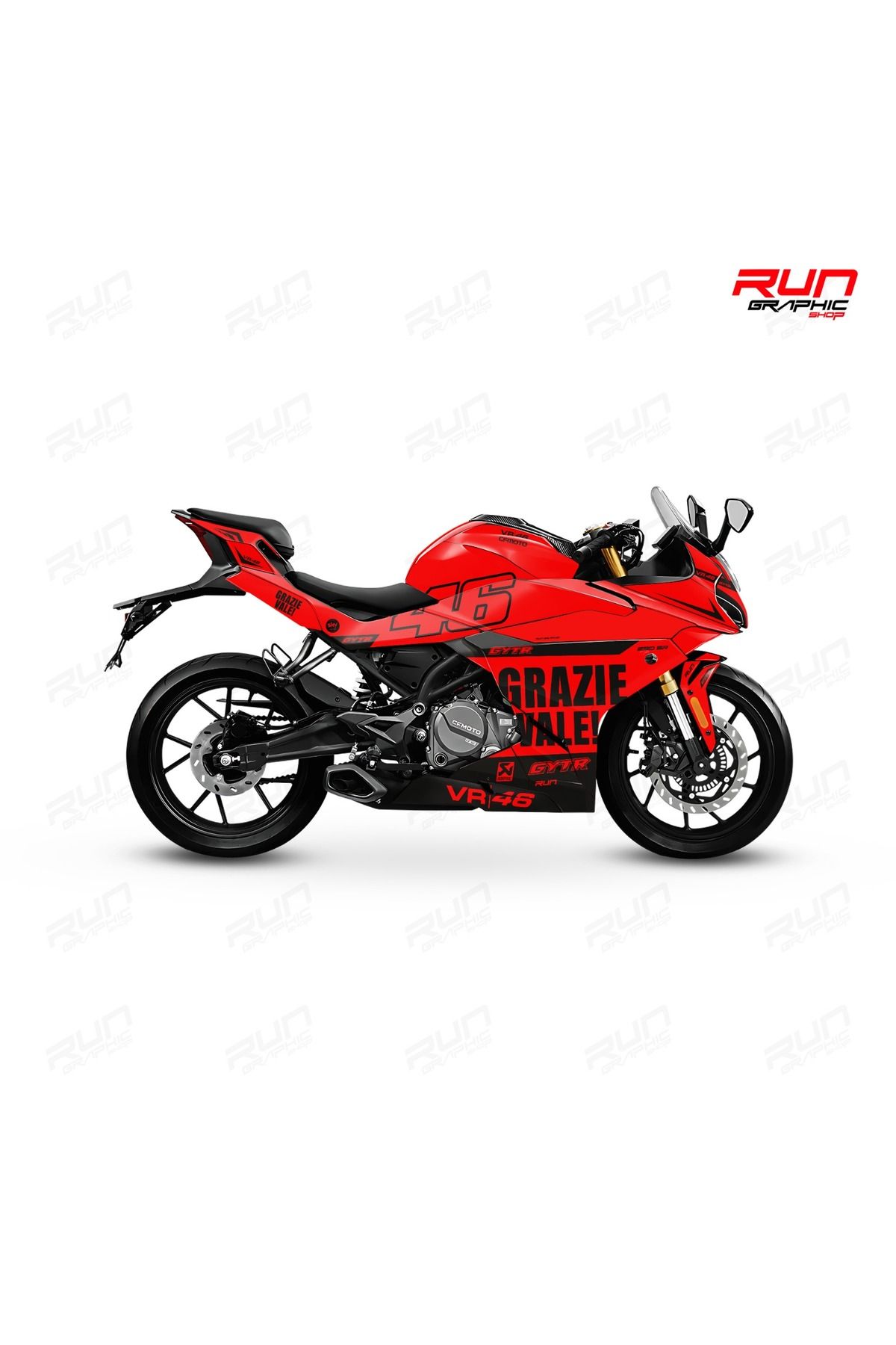 Run Grafik Shop-Cf Moto 250 Sr Graphic Graphic Kit Sticker Set 1