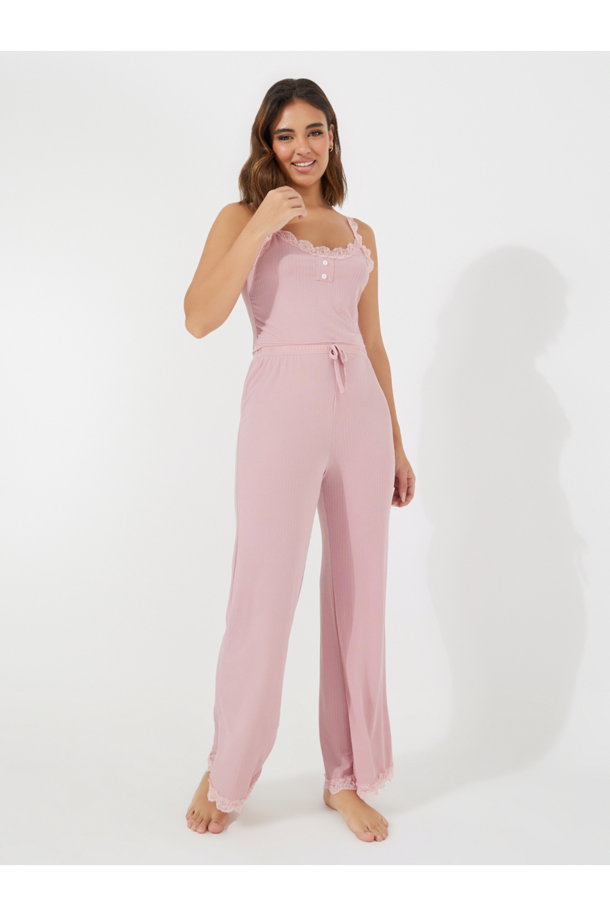 Take Two By Styli Lace Cami Top & Pyjama Set