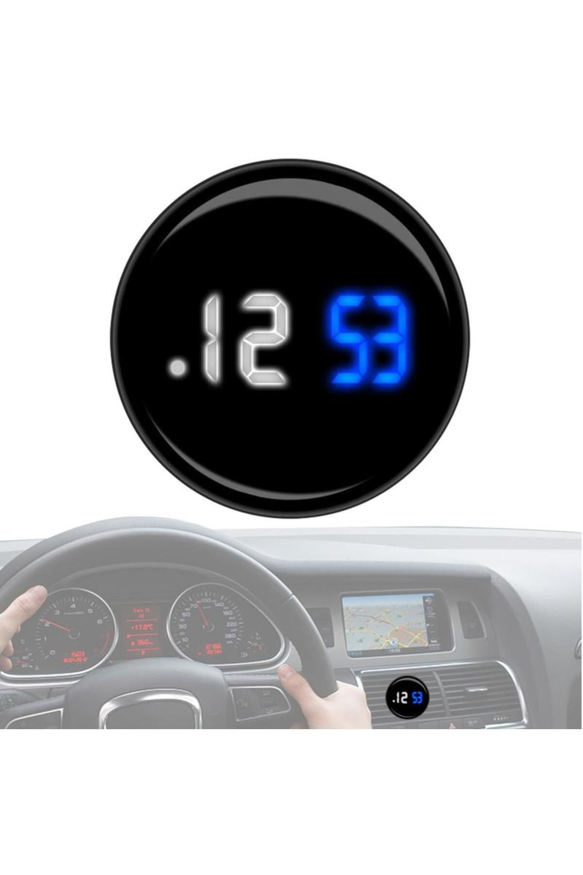 Choice-Black Clock For Vehicle Dashboard Waterproof Stick On Dashboard Clock Touch Control Clocks For Conve 2