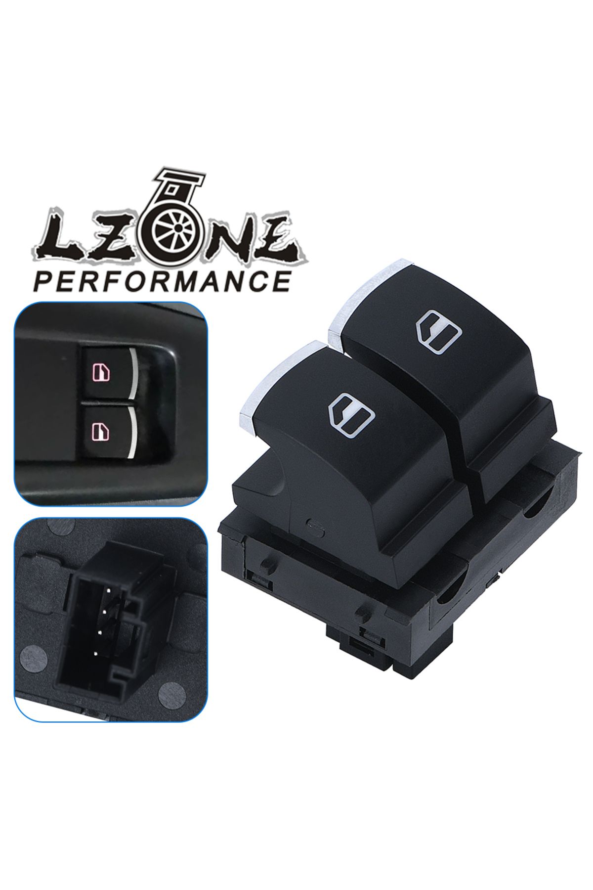 PQY-Window Control Switch Button Driver Side For VW Eos Golf MK5 MK6 GTI 2 Door Scirocco Tiguan Polo ... 1