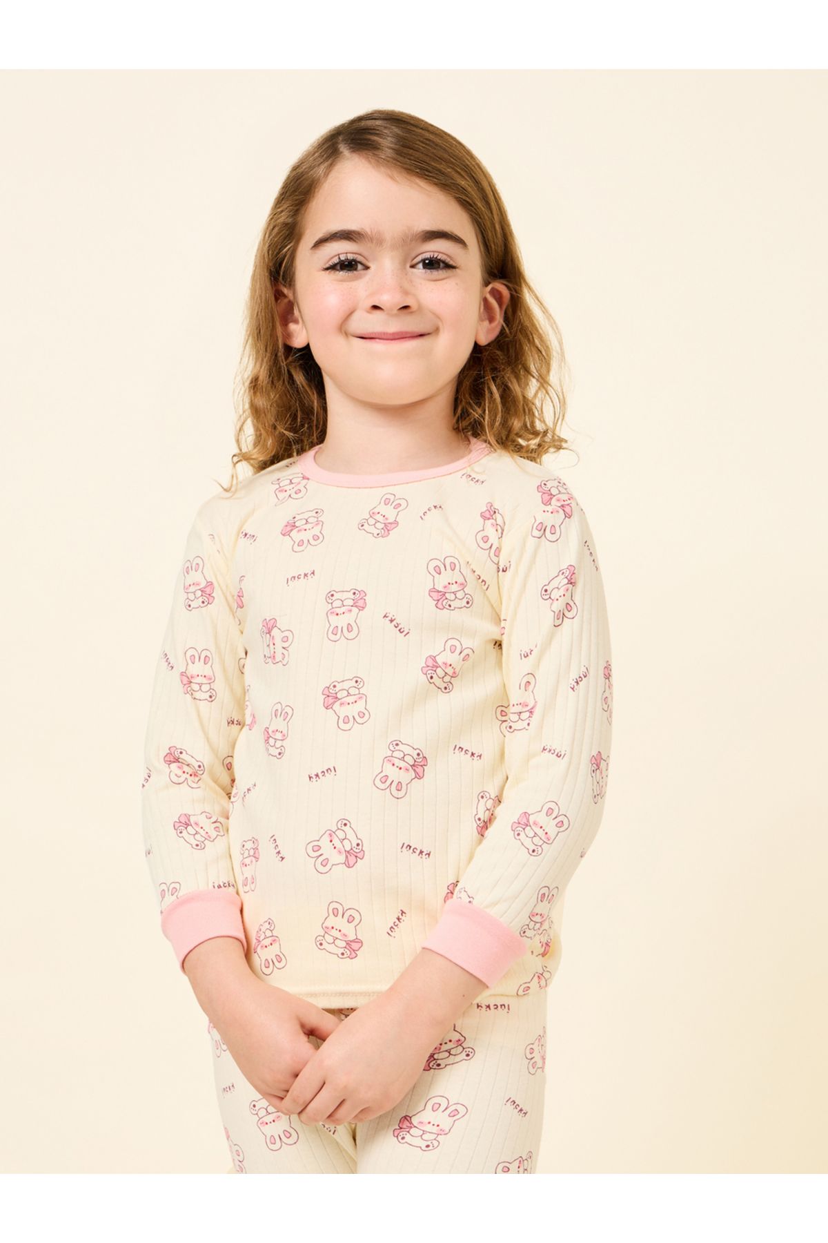 Styli-Textured Cartoon Print Top & Pyjama Set 2