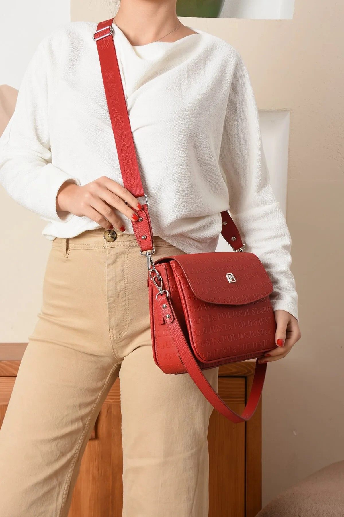 Just Polo-Women's New Season Medium Size Hand and Shoulder Bag 8