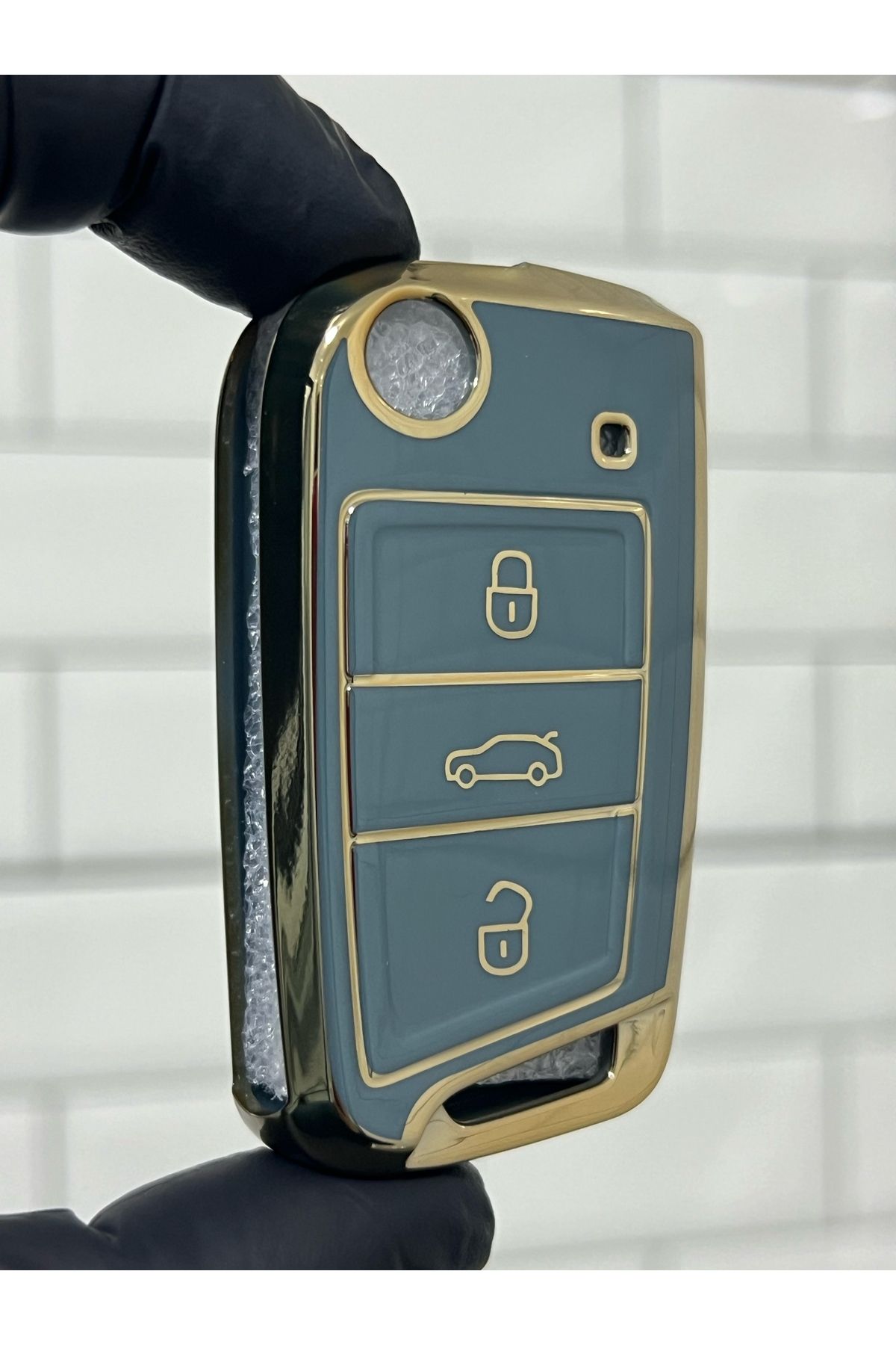 BARKAS ELEKTRONİK-Skoda Octavia Rapid Fabia Kamiq Karoq Kodiaq Scala Switchblade Nano Key Case Gray 1