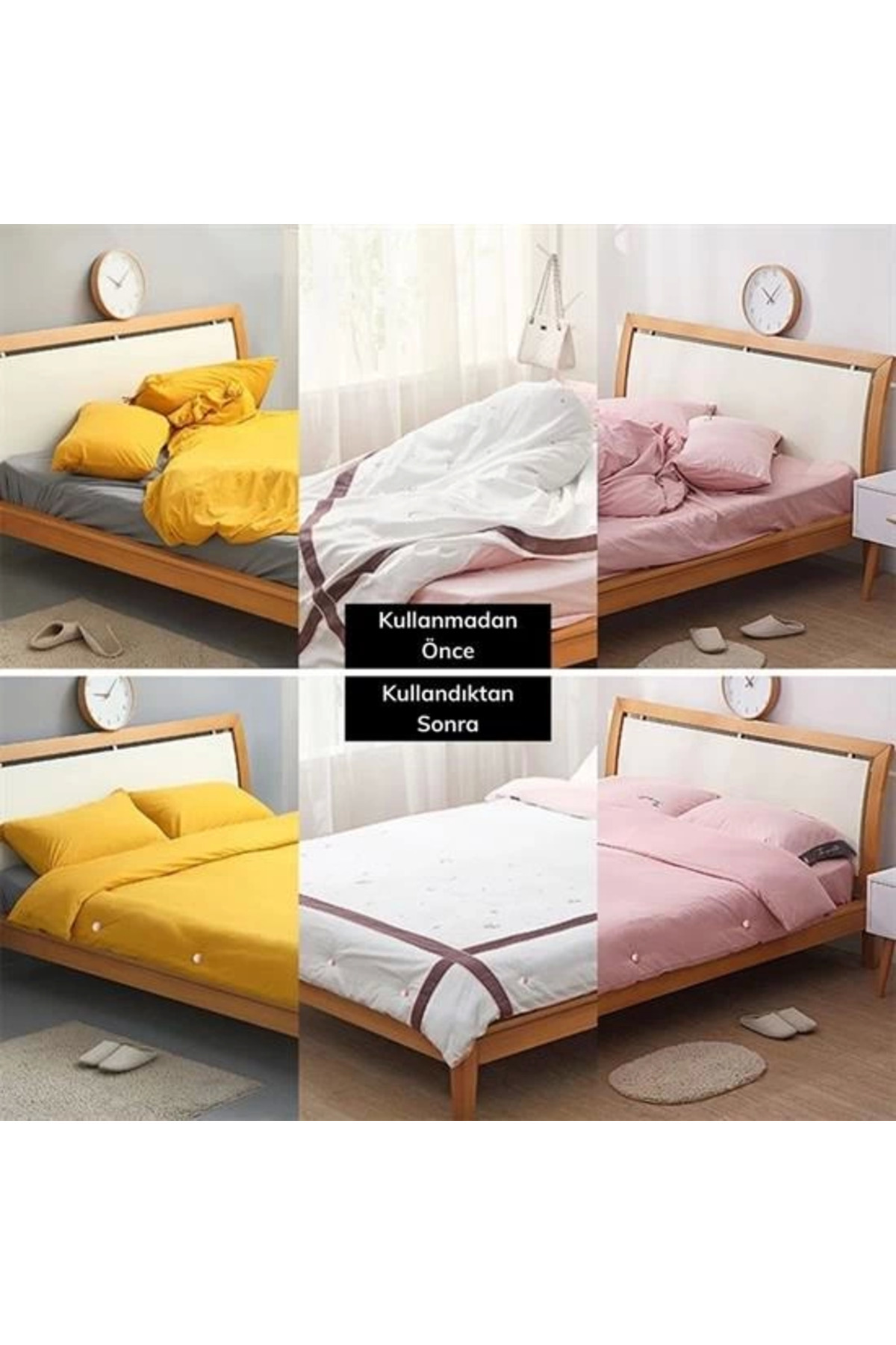 Ahmed Güvenal Ticaret 4 Adet Mantar Model Yorgan Kılıfı Ve Çarşaf Tutucu Sabitleyici