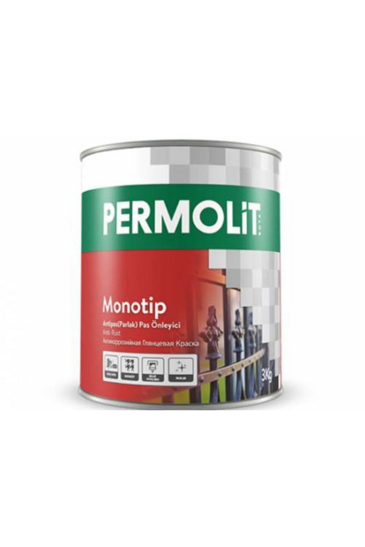 Permolit Monotip Antipaslı Metal Boyası 0,750lt Beyaz