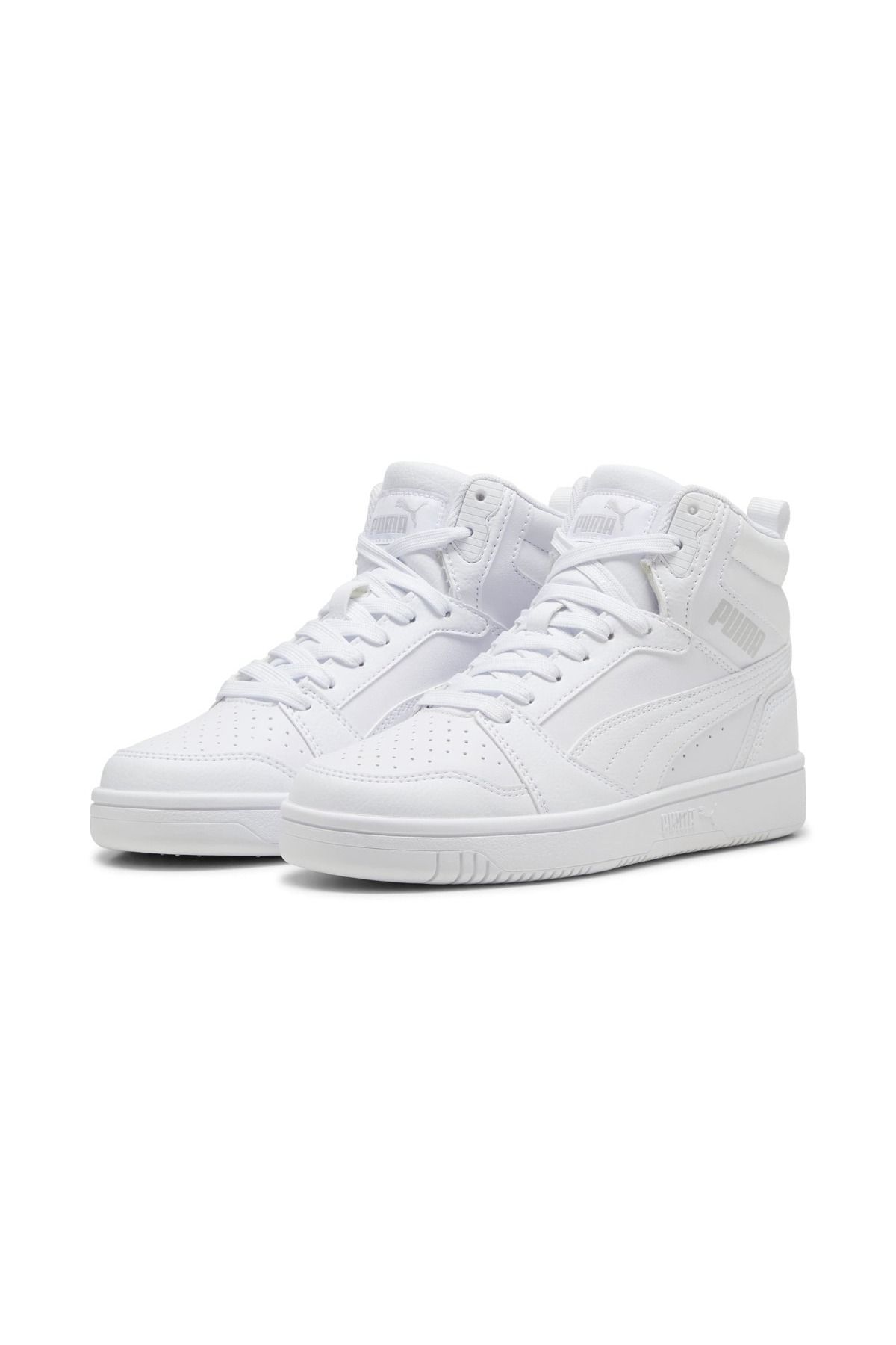Puma کفش ورزشی یونیسکس سفید Rebound V6 Mid Jr