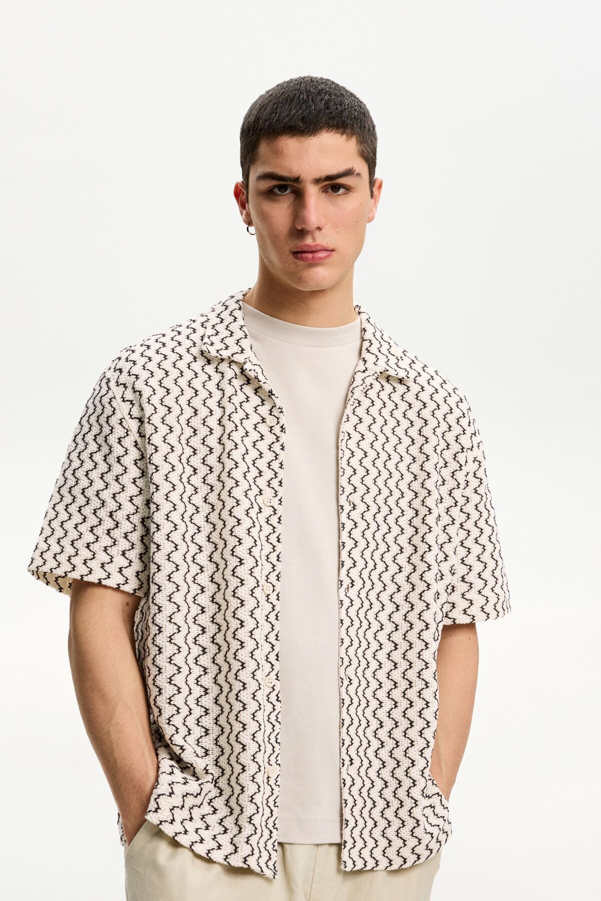 پیراهن روستیک آستین کوتاه Bershka