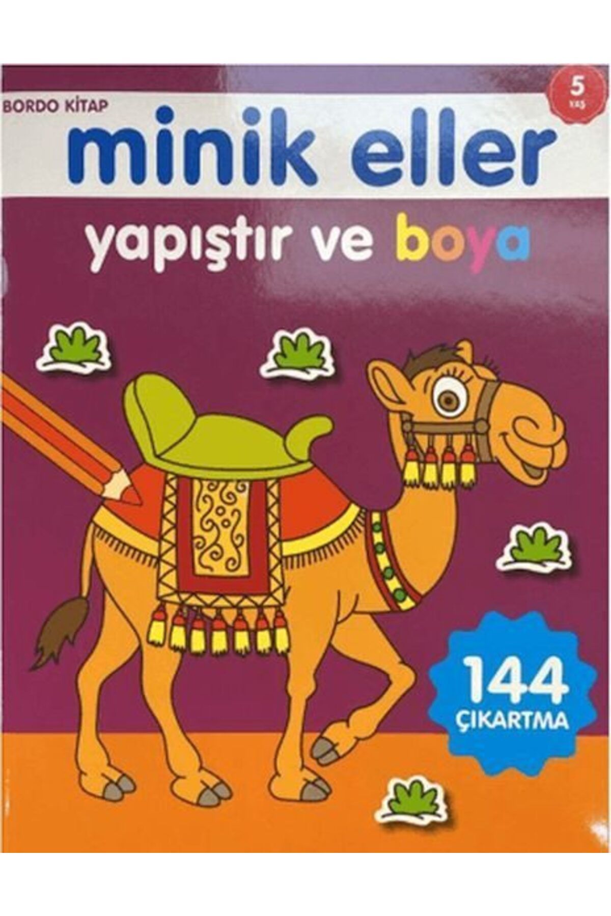 0-6 Yaş Yayınları Minik Eller Yapıştır Ve Boya Bordo Kitap