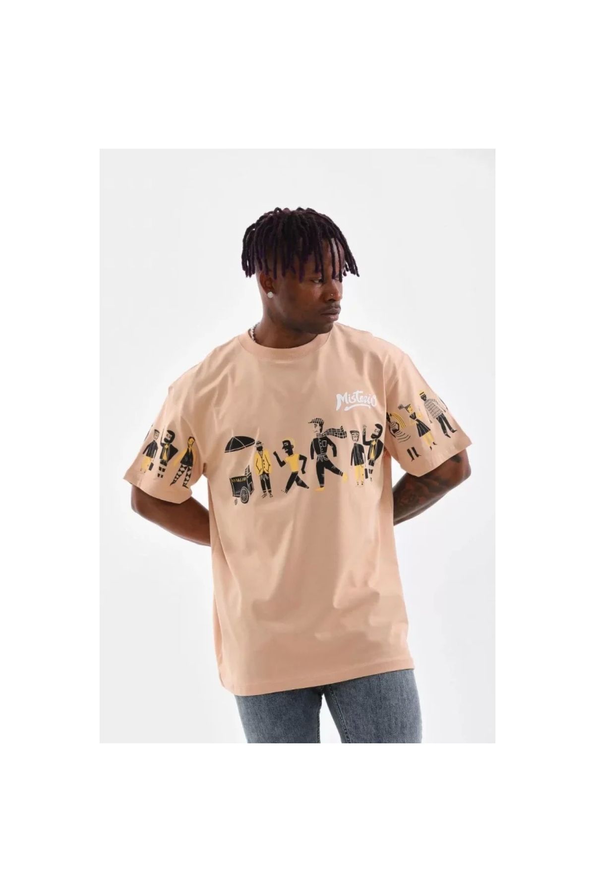 Marsilyan Unisex Bisiklet Yaka Baskılı Oversize TShirt