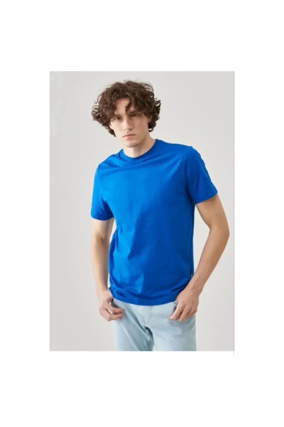 Marsilyan Unisex Düz Biskilet Yaka Oversize Tshirt