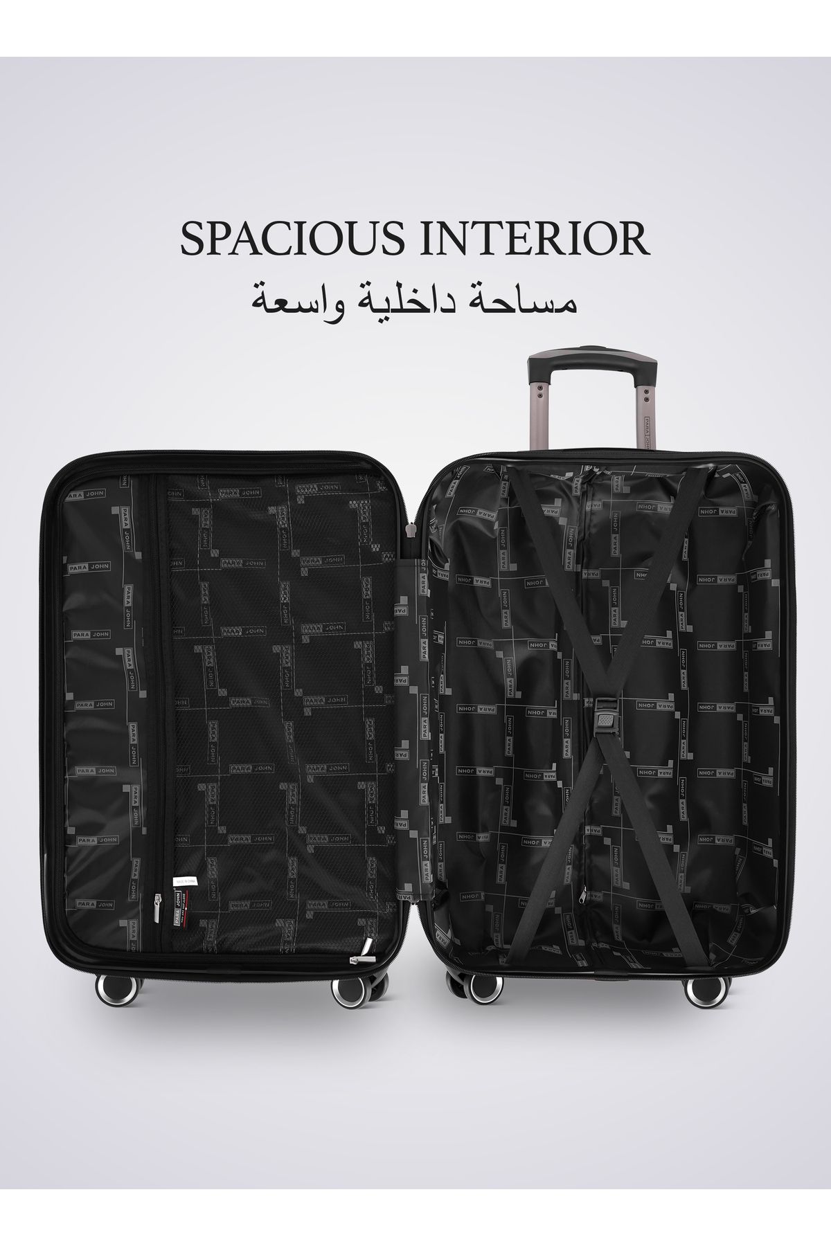 PARAJOHN-Matrix Set of 3 ABS Hard Case Luggage Trolley Bags with 8 Spinner Wheels and Lock 5