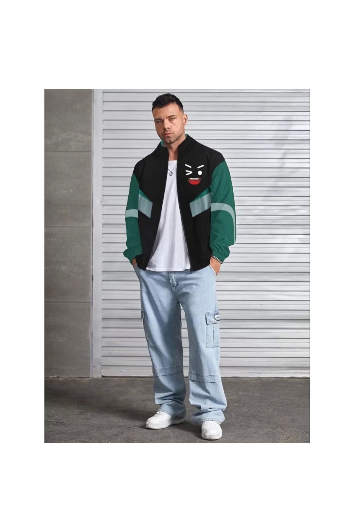 Narnuga Unisex Uzun Kollu Paraşüt Kumaş Rüzgarlik