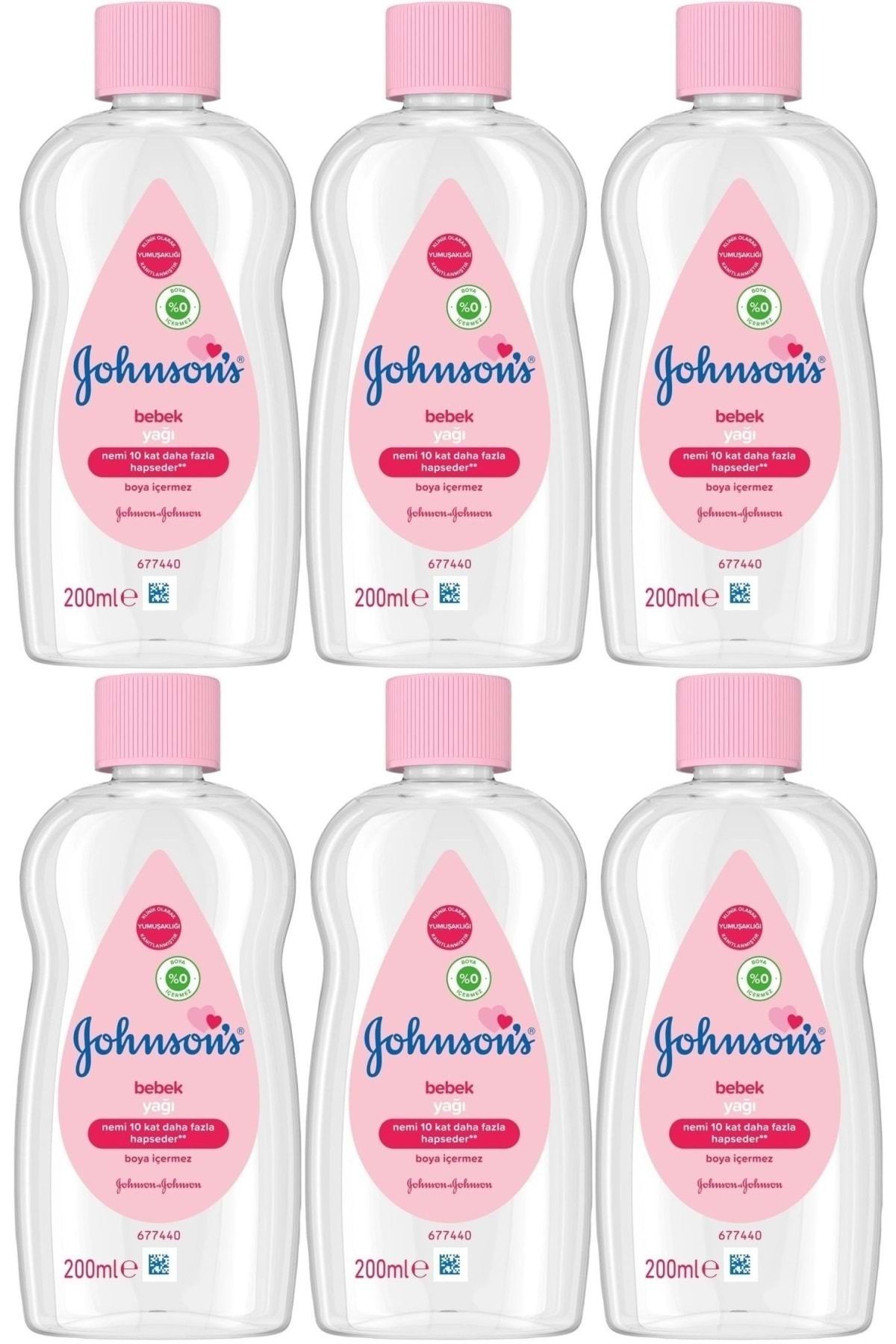 Johnson's Johnsons Baby Bebek Yağı 200ML Nemlendirici (Pembe) (6 Lı Set)