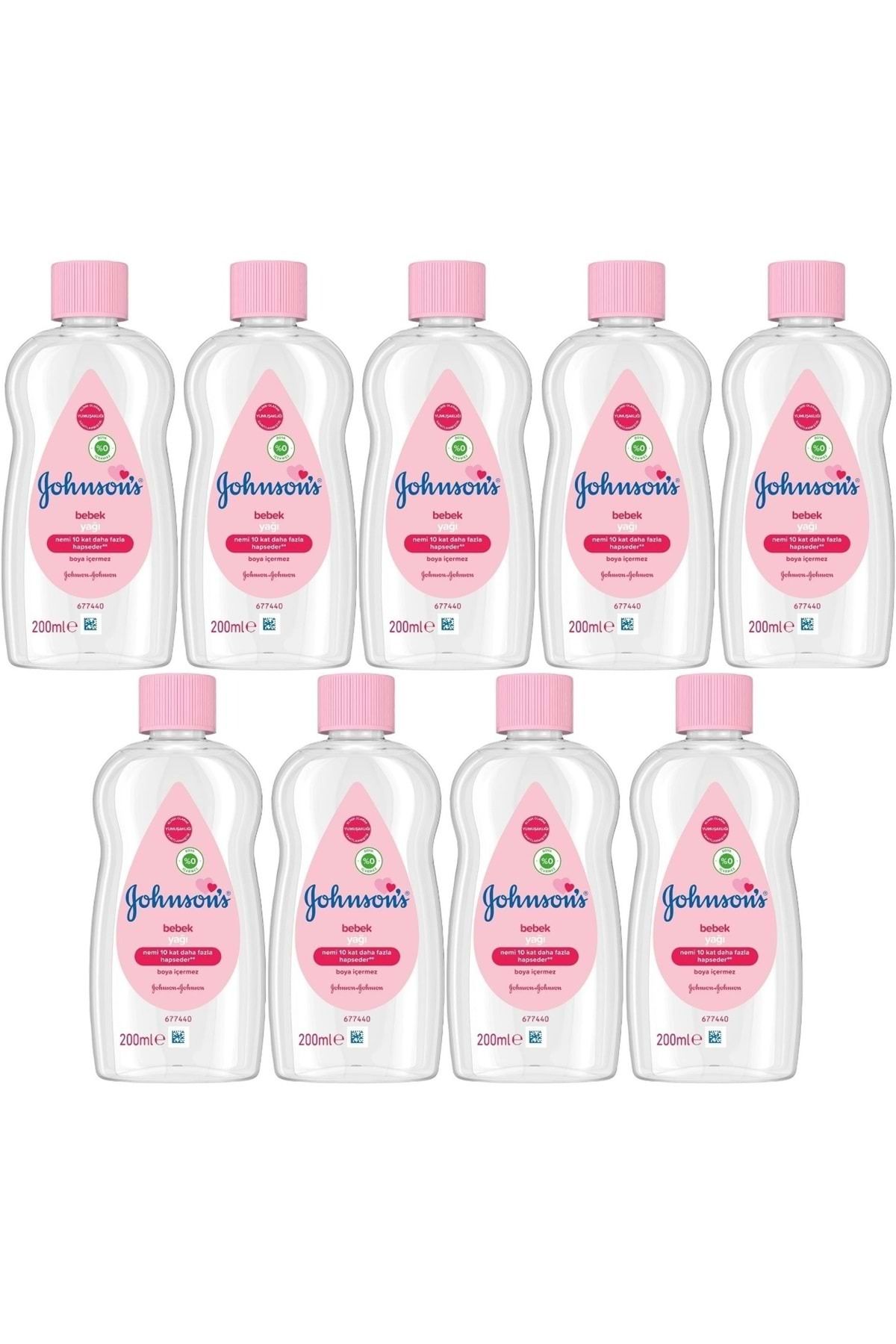 Johnson's Johnsons Baby Bebek Yağı 200ML Nemlendirici (Pembe) (9 Lu Set)