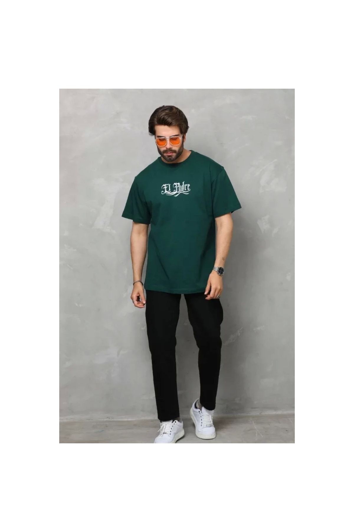 Marsilyan Unisex Bisiklet Yaka Baskılı Oversize TShirt
