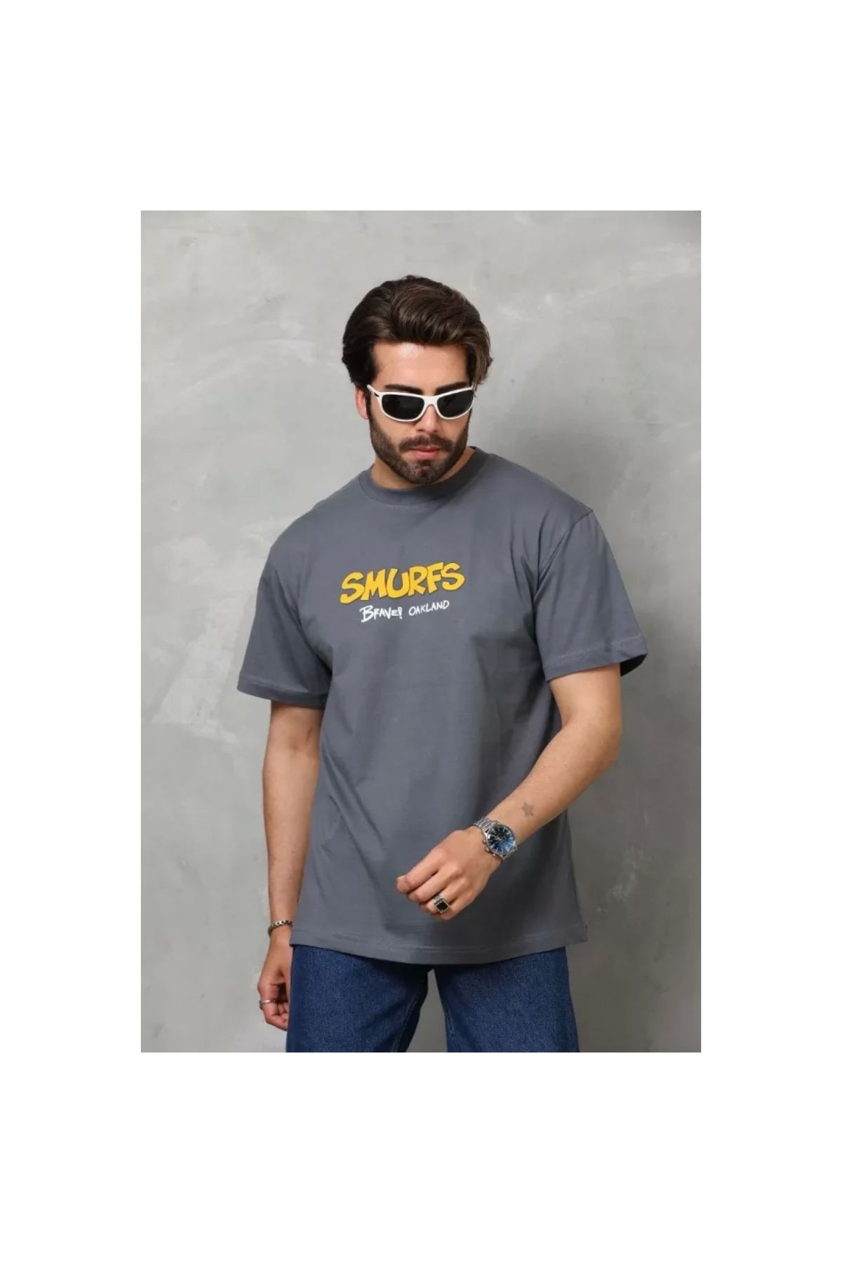 Marsilyan Unisex Basic Bisiklet Yaka Oversize TShirt