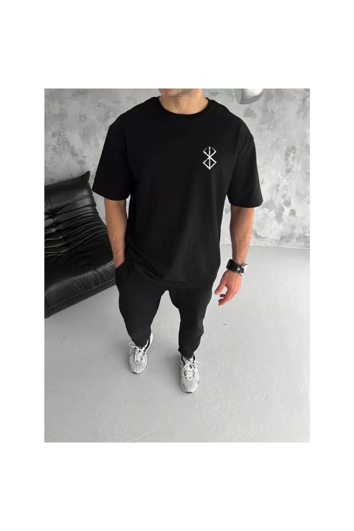 Marsilyan Unisex Bisiklet Yaka Baskılı Oversize TShirt