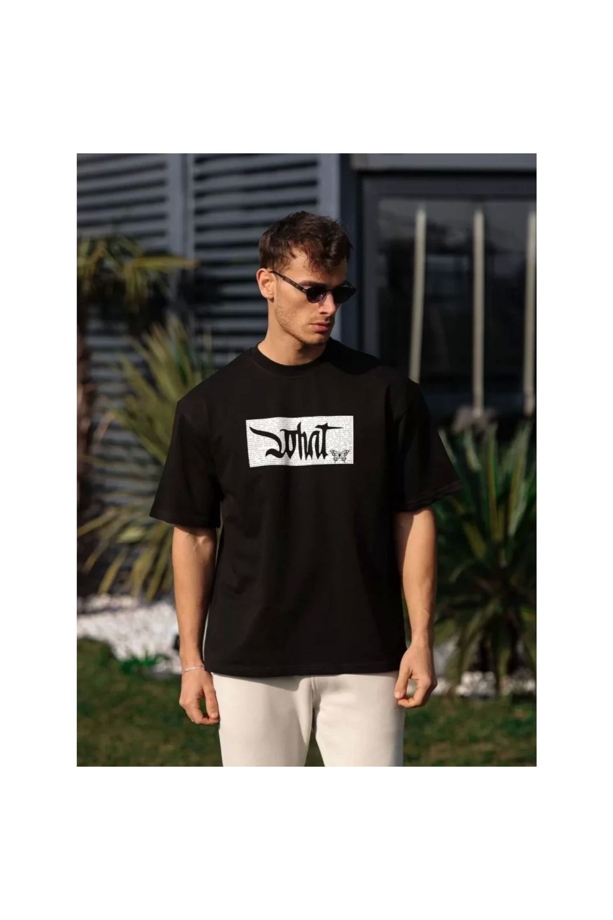 Marsilyan Unisex Bisiklet Yaka Baskılı Oversize TShirt