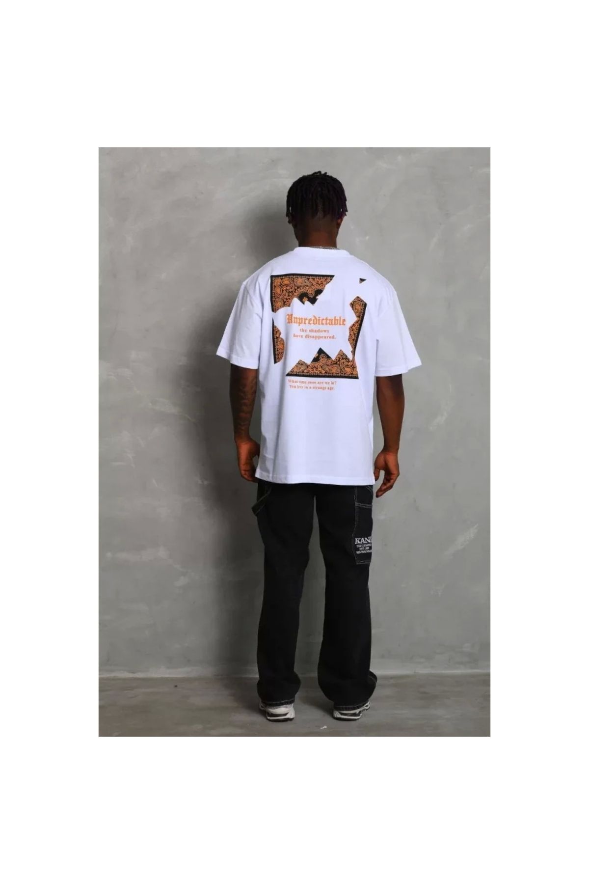 Narnuga Unisex Oversize Baskılı Bisiklet Yaka TShirt