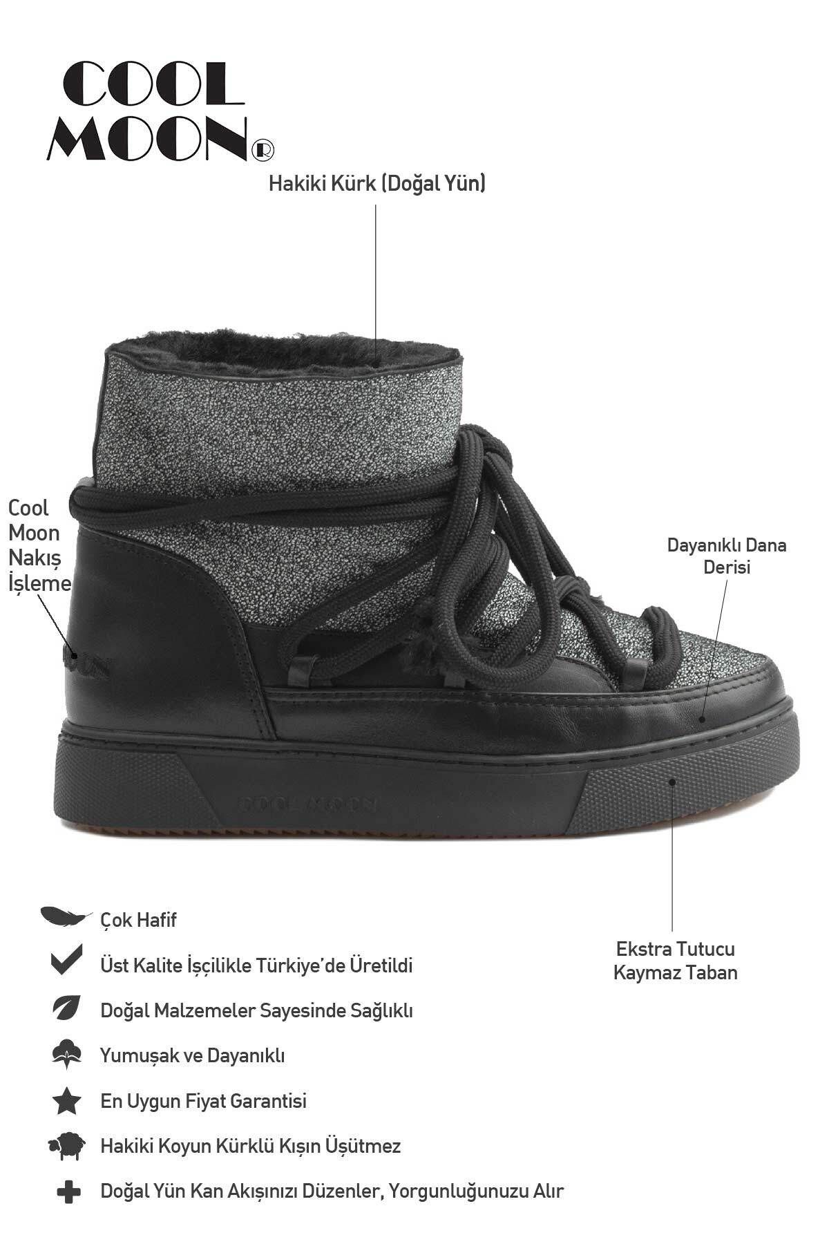 Cool Moon-Tenis de damă din shearling autentic 355074 2