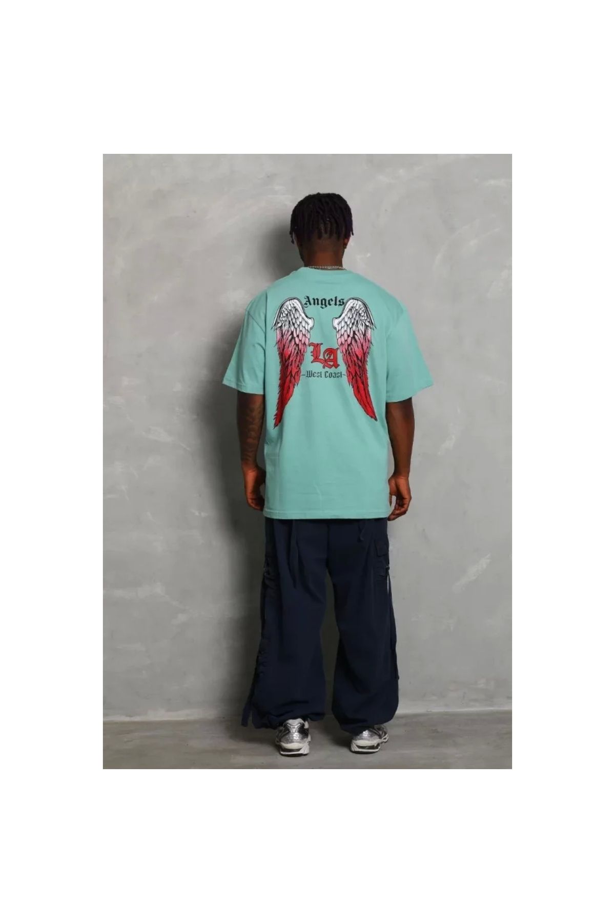 Narnuga Unisex Oversize Baskılı Bisiklet Yaka TShirt