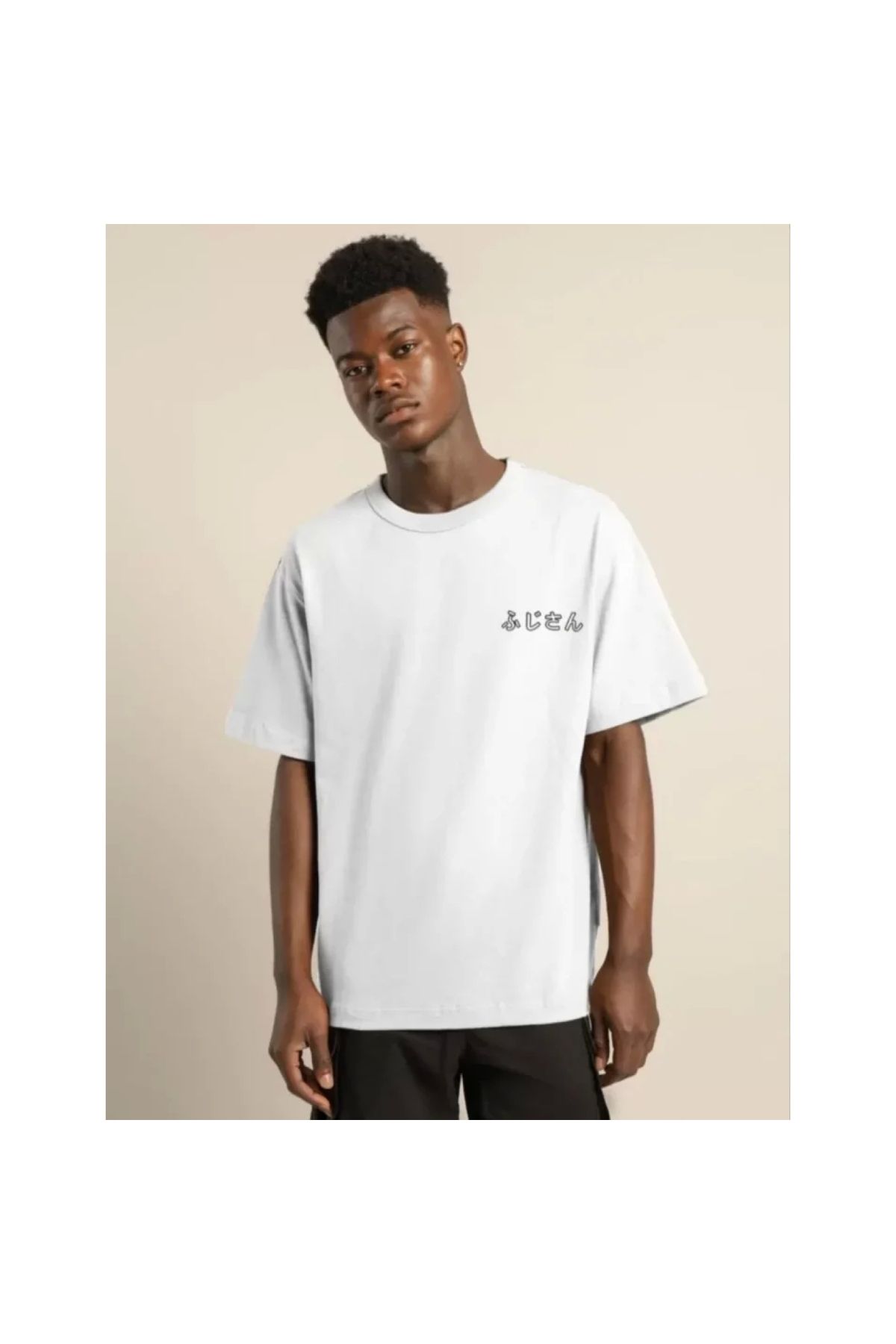 Narnuga Unisex Bisiklet Yaka Baskılı Oversize TShirt