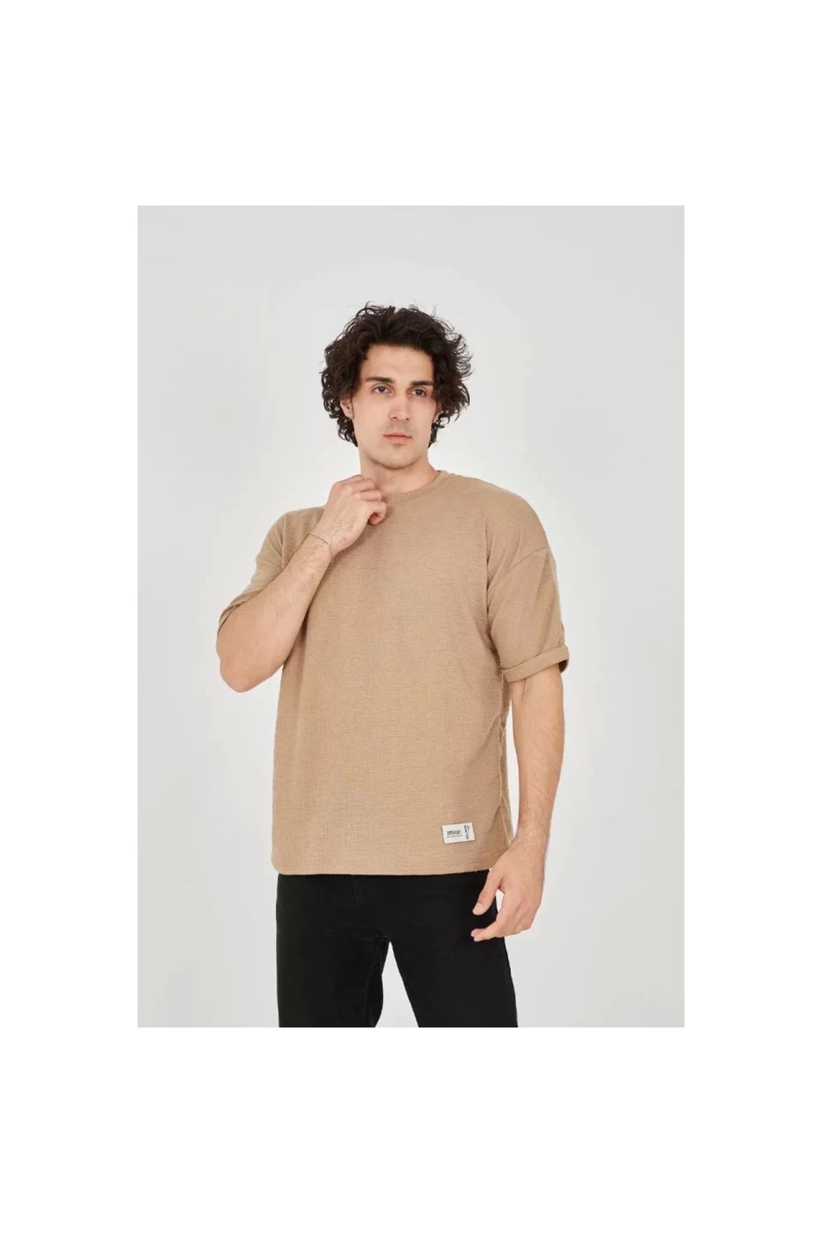Narnuga Unisex Jakar Kumaş Rahat Kol TShirt