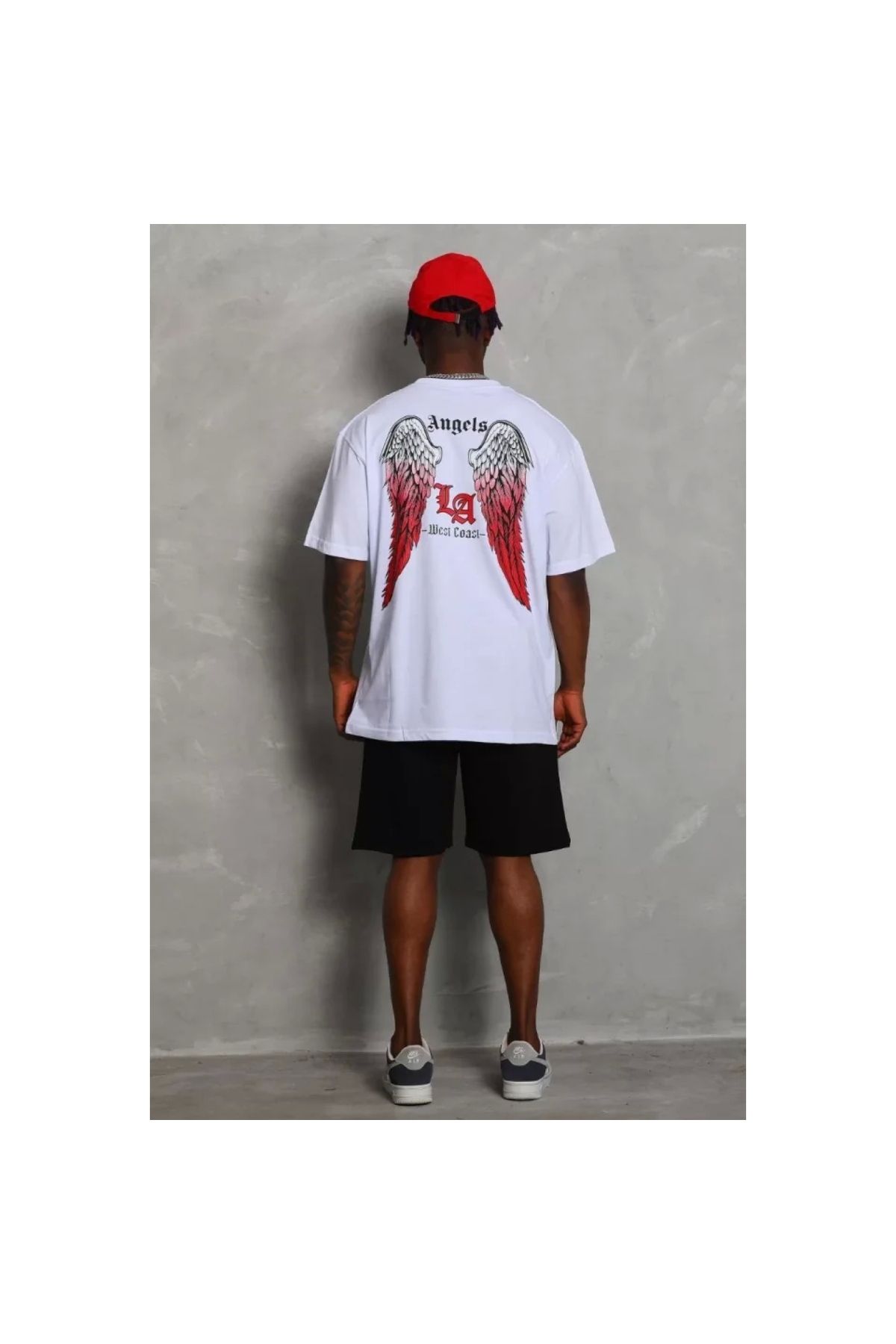 Narnuga Unisex Oversize Baskılı Bisiklet Yaka TShirt