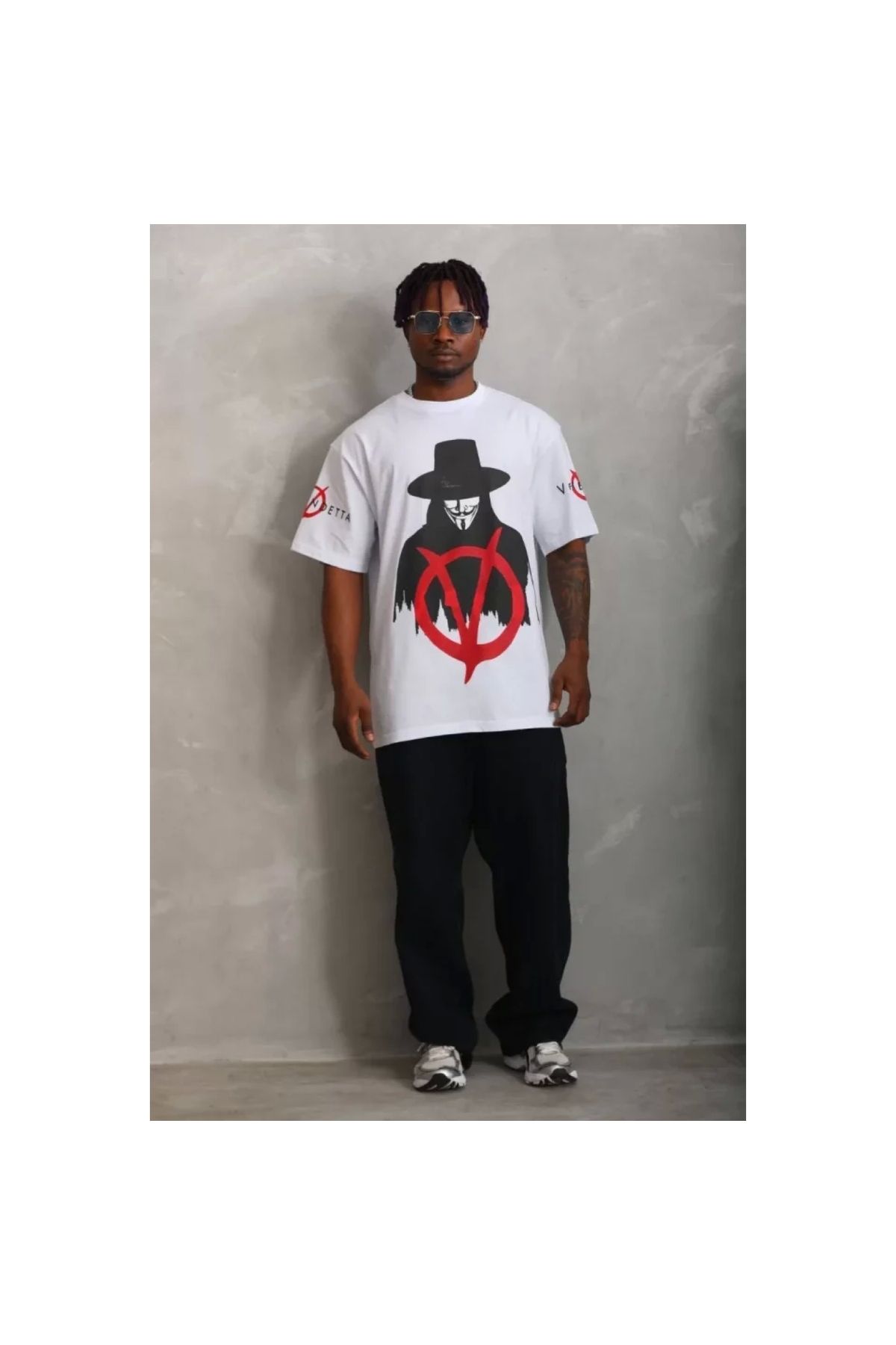 Marsilyan Unisex Oversize Baskılı Bisiklet Yaka TShirt