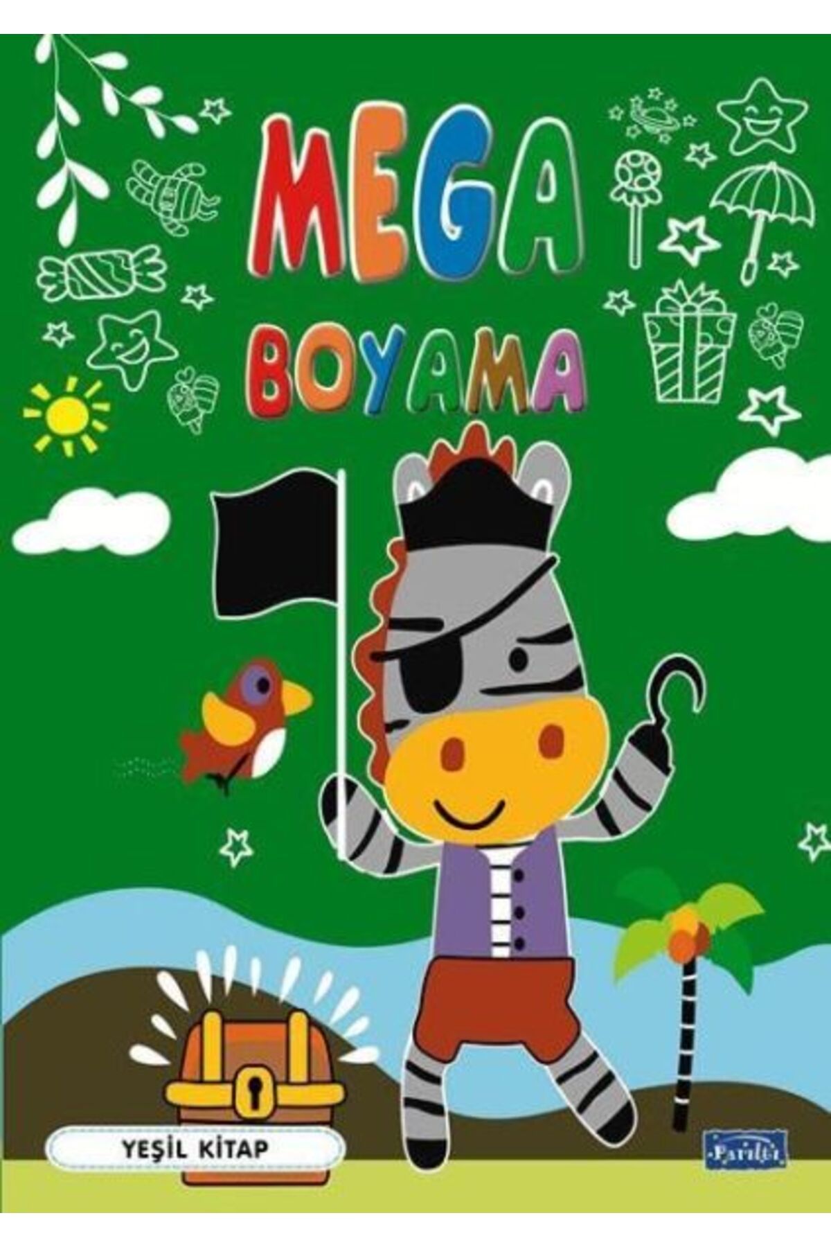 Parıltı Yayınları Mega Boyama Yeşil Kitap