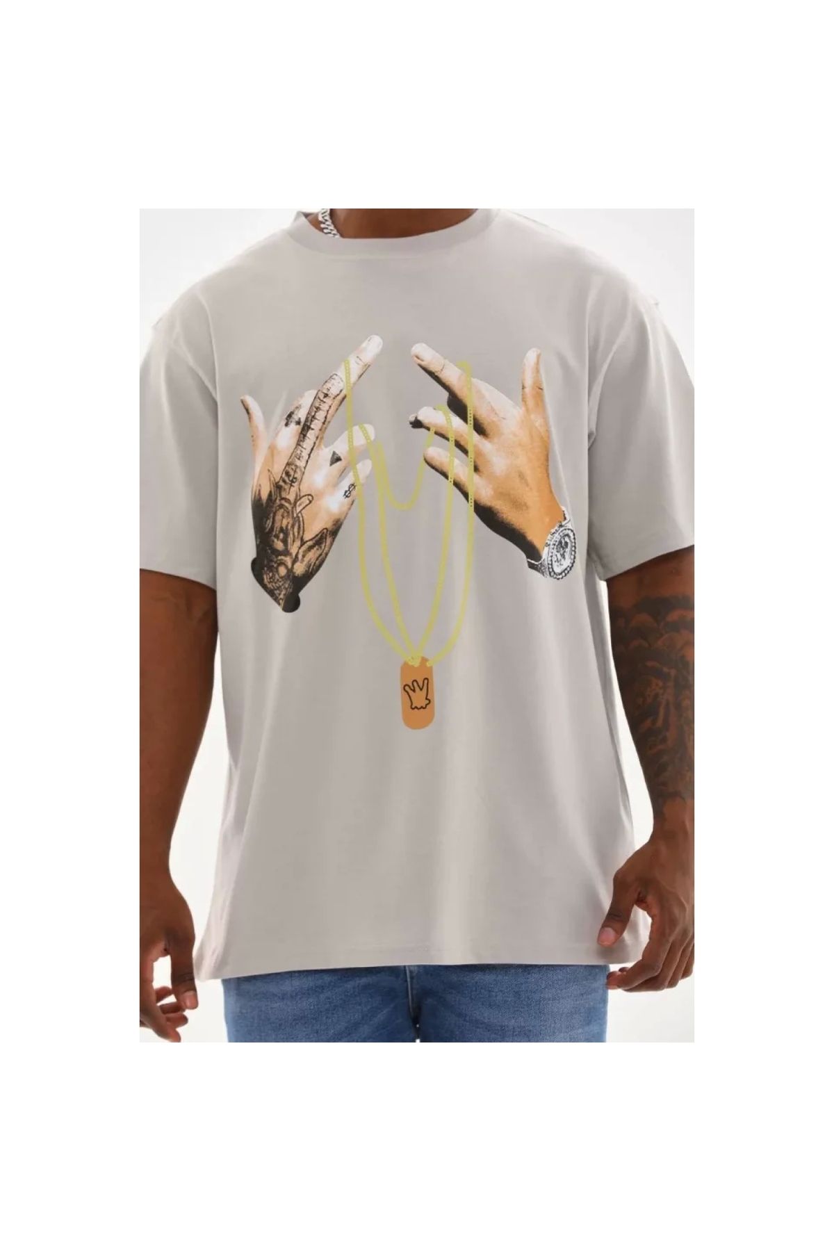 Marsilyan Unisex Baskılı Oversize TShirt