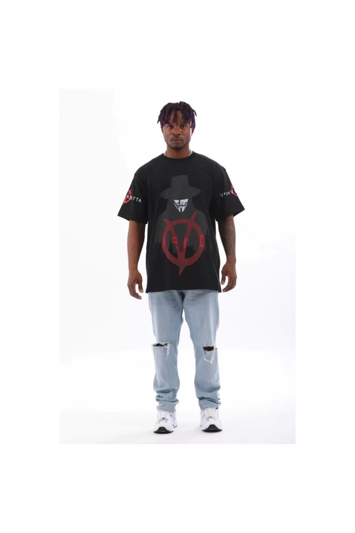 Marsilyan Unisex Oversize Baskılı Bisiklet Yaka TShirt
